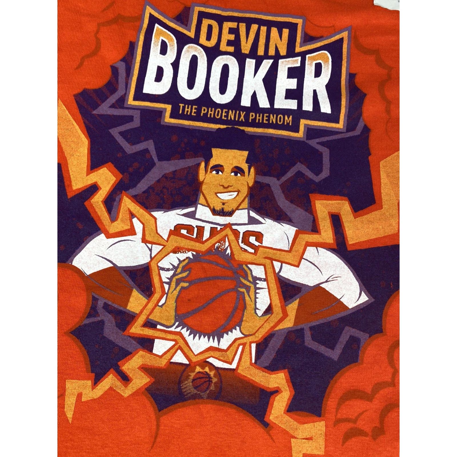 Gildan Devin Booker Phoenix Phenom Suns Graphic Tee T Shirt S Orange NBA Mens Size US S / EU 44-46 / 1 - 2 Thumbnail