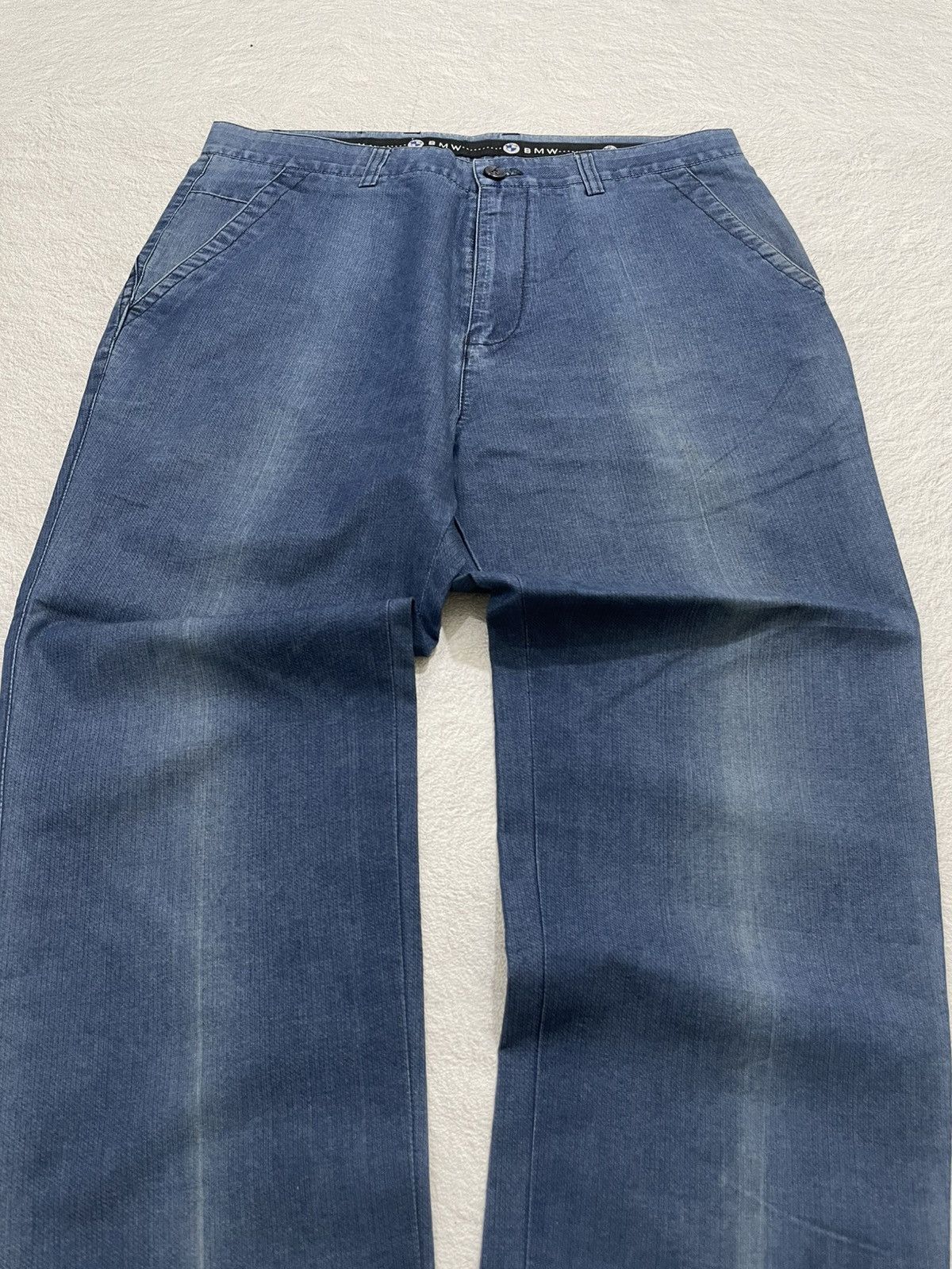 Japanese Brand BMW Blue Jeans Fading Lane Vintage Size US 31 - 2 Thumbnail