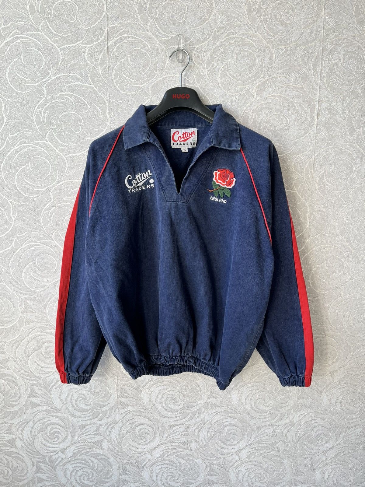 Cotton Traders Vintage 90s England Rugby Shirt Navy Red XL
