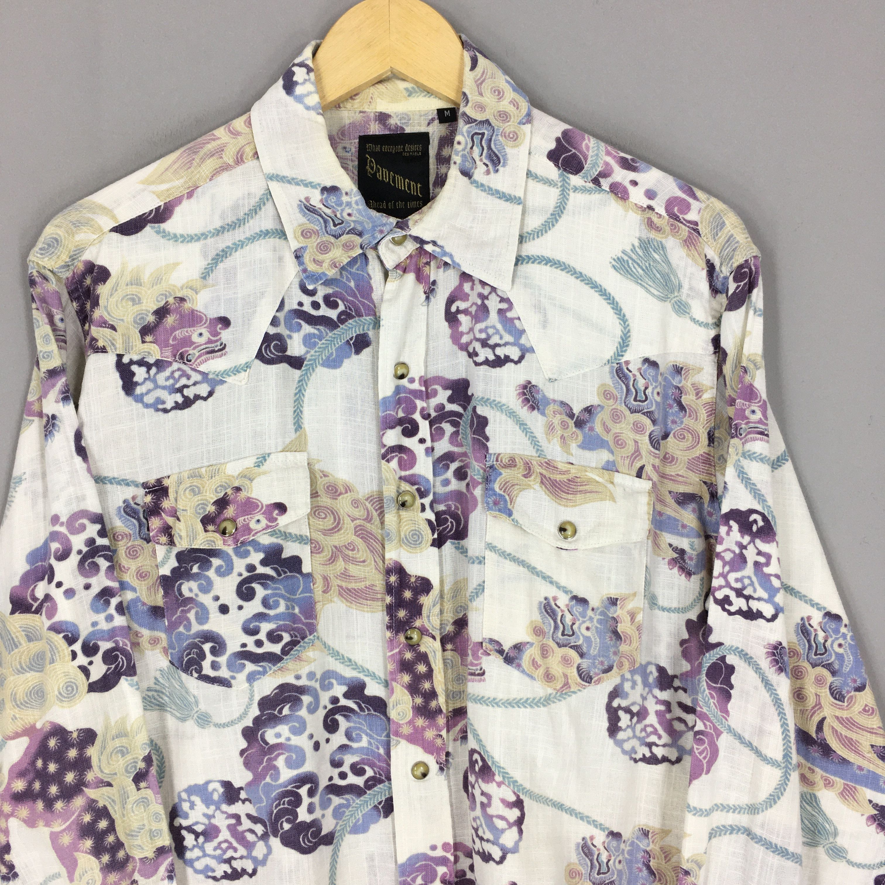 Japanese Brand Vintage Pavement Japan Dragon Raijin Art Shirt Medium Size US M / EU 48-50 / 2 - 2 Thumbnail