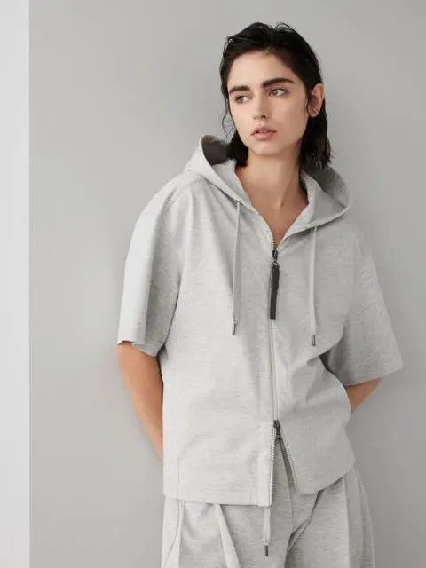 Brunello Cucinelli o1w1db10825 Cardigan Sweatshirt in Light/Pastel Grey Size L / US 10 / IT 46 - 2 Thumbnail