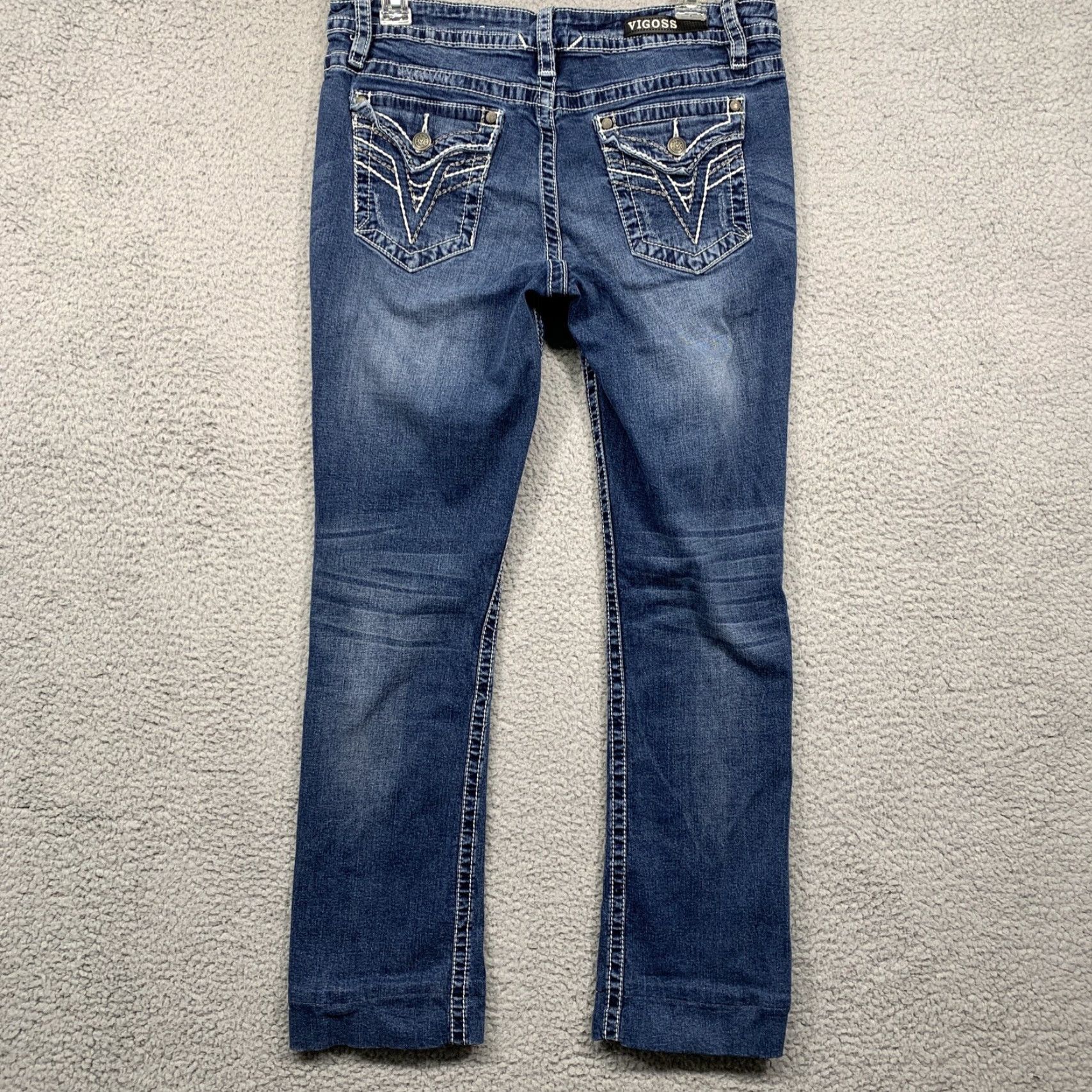 Vintage VIGOSS Blue Jeans Women's Size S8 Heritage Fit Slim Bootcut Stretch Hemmed READ Womens Jeans 8 Slim Bootcut Stretch Hemmed 28in blue Size 30" / US 8 / IT 44 - 4 Thumbnail