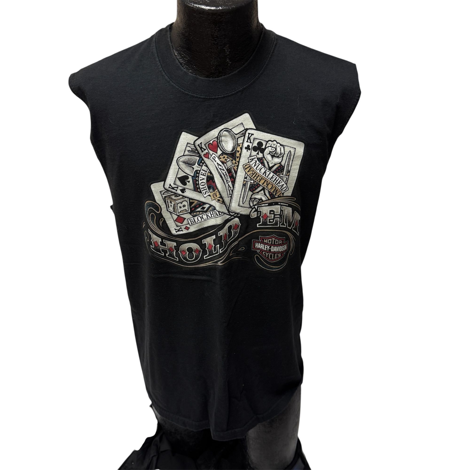 Harley Davidson Frieze H-D HOLD EM Gambler CASINO POKER Motorcycle Biker Tee Size US L / EU 52-54 / 3 - 2 Thumbnail