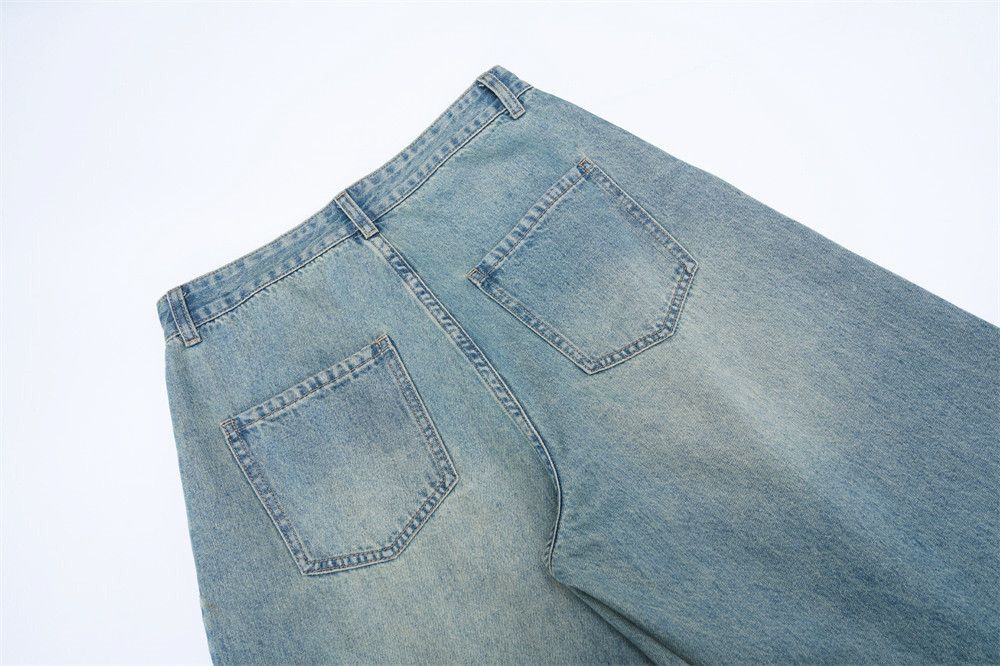 Jean Men's American retro washed distressed scimitar jeans Size US 32 / EU 48 - 5 Thumbnail