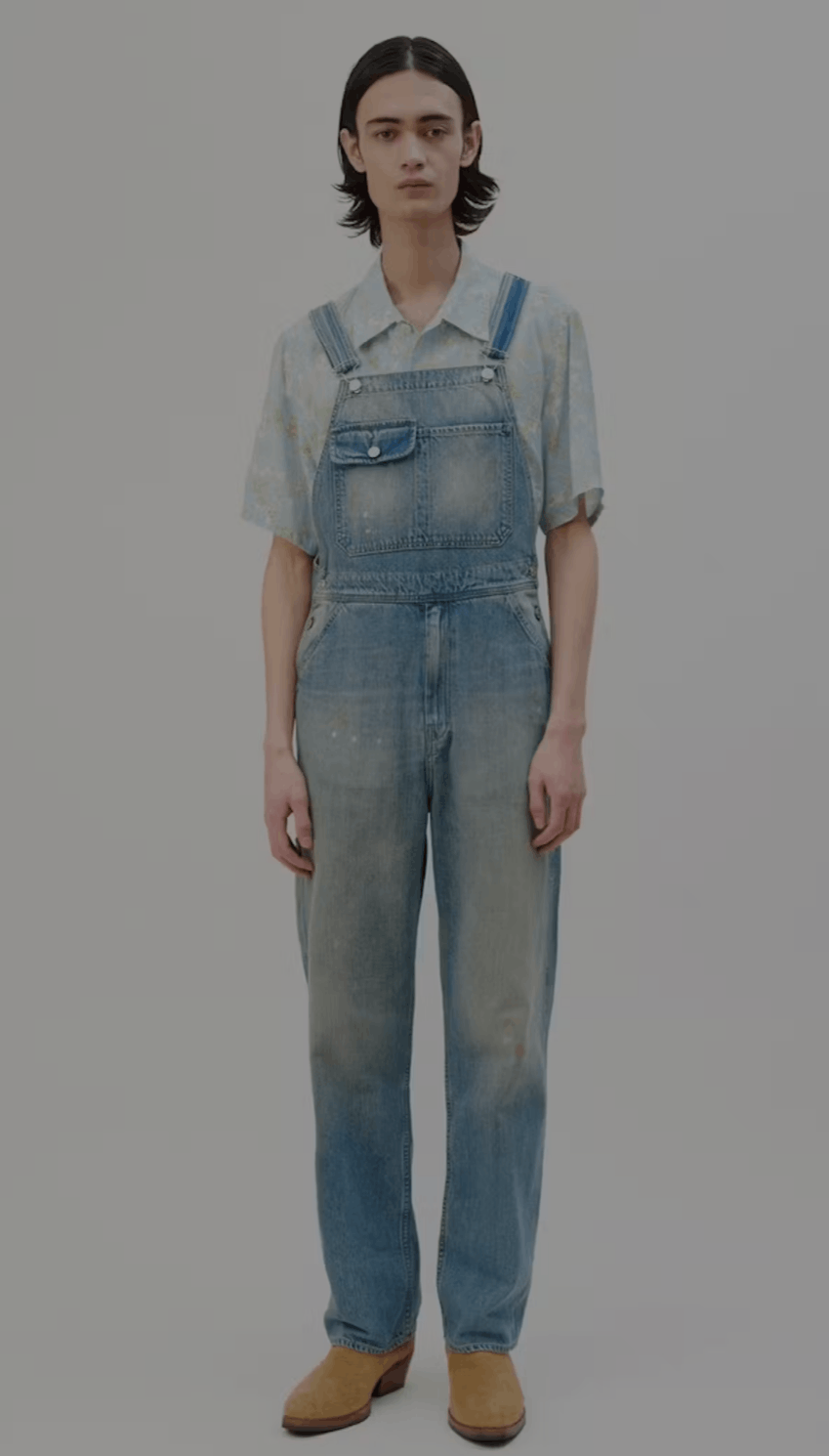 image of Our Legacy Bib Dungaree Re-Painting in Blue, Men's (Size 30)