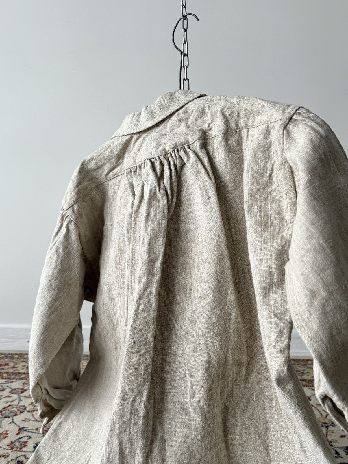 Japanese Brand ≈1880s Antique French Peasant Work Linen Smock Shirt Size US M / EU 48-50 / 2 - 11 Thumbnail