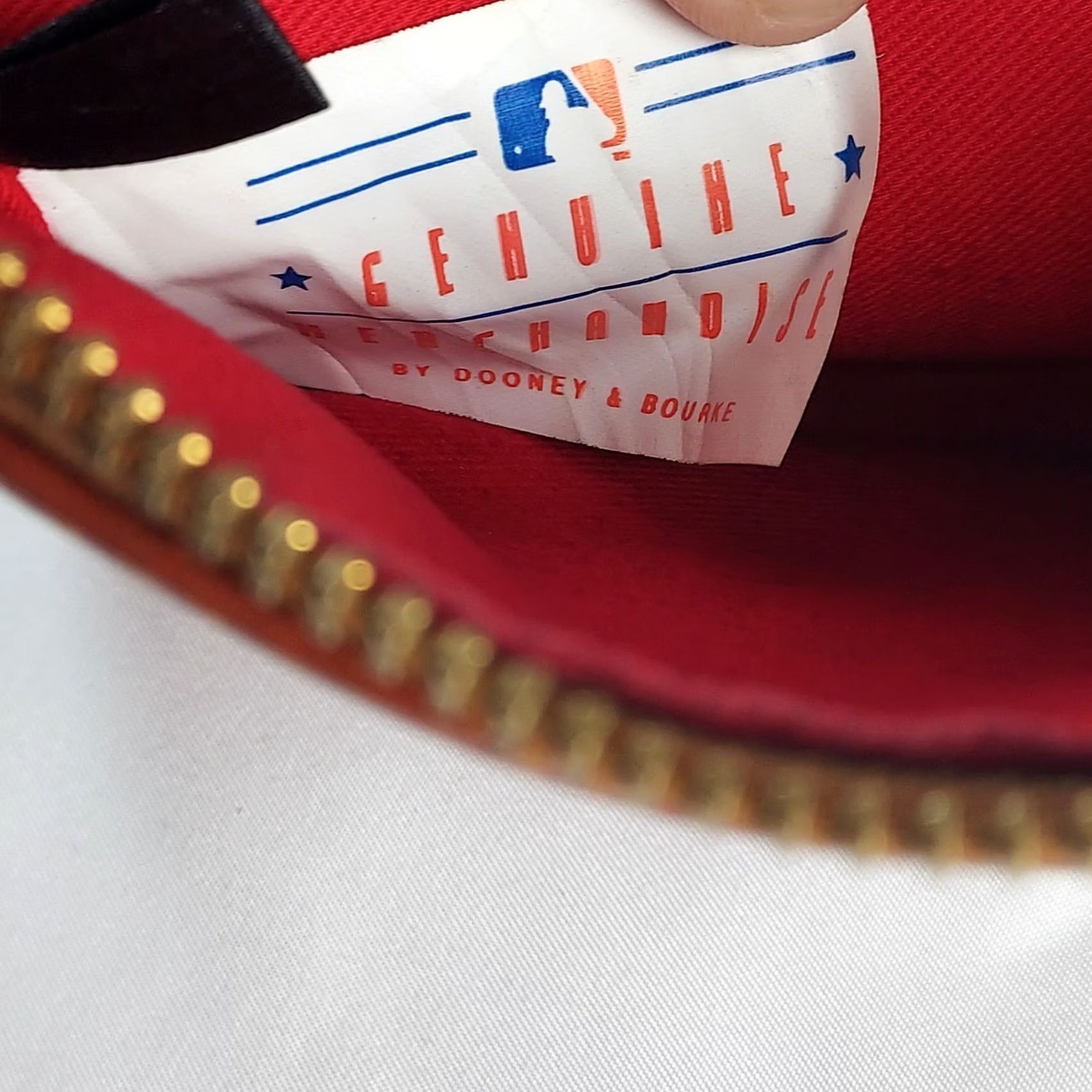 Dooney & Bourke Dooney & Bourke St Louis Cardinals MLB Wristlet Red Leather Logo Purse Clutch Women Small Pebble Grain Zip Wrist Strap Cardboard not included Size ONE SIZE - 7 Thumbnail
