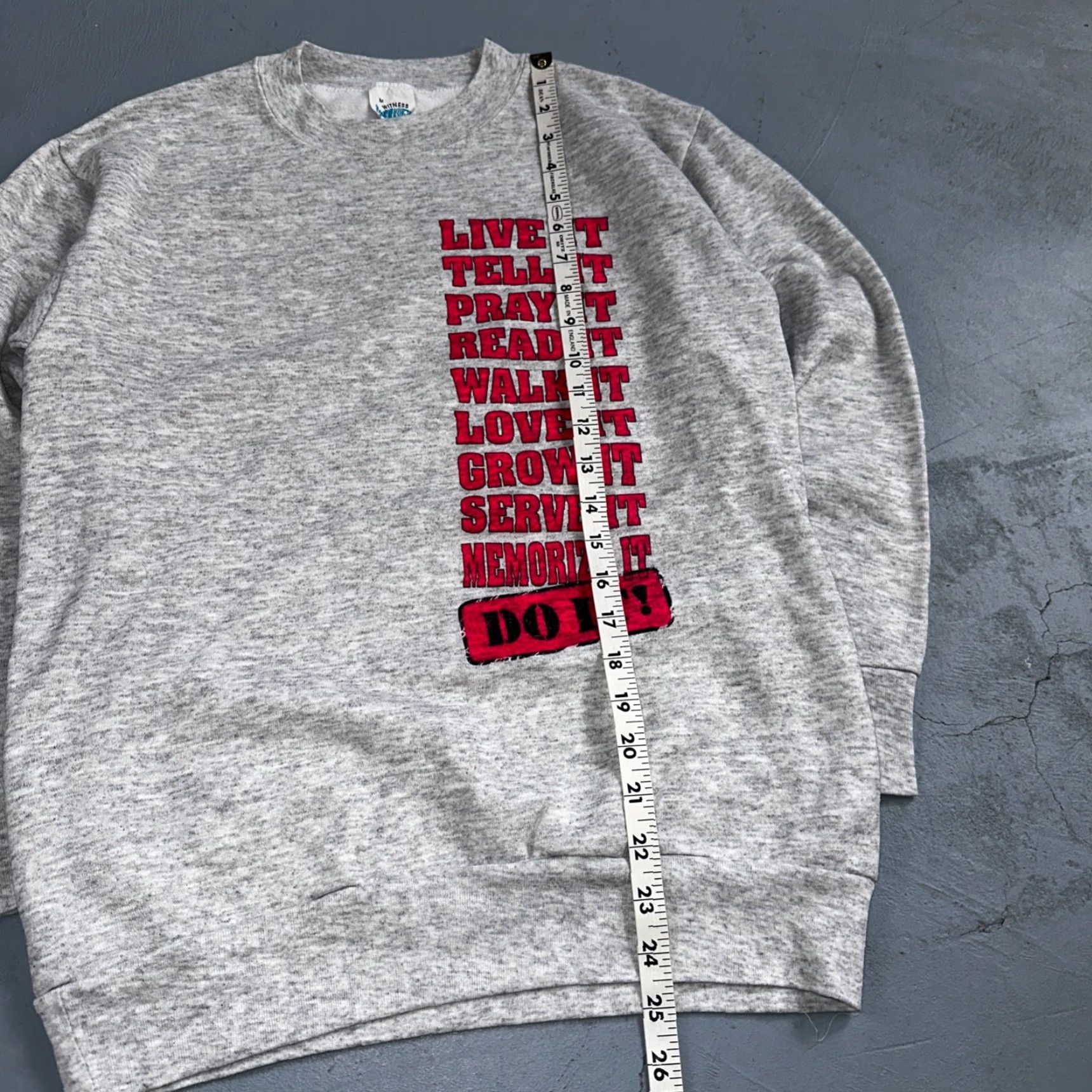 Vintage VINTAGE Witness Wear Sweatshirt Do It Gods Way 90s Gray Crewneck Long Sleeve Men's M 90s Graphic Print Jesus Prayer Love VTG Size US M / EU 48-50 / 2 - 4 Thumbnail