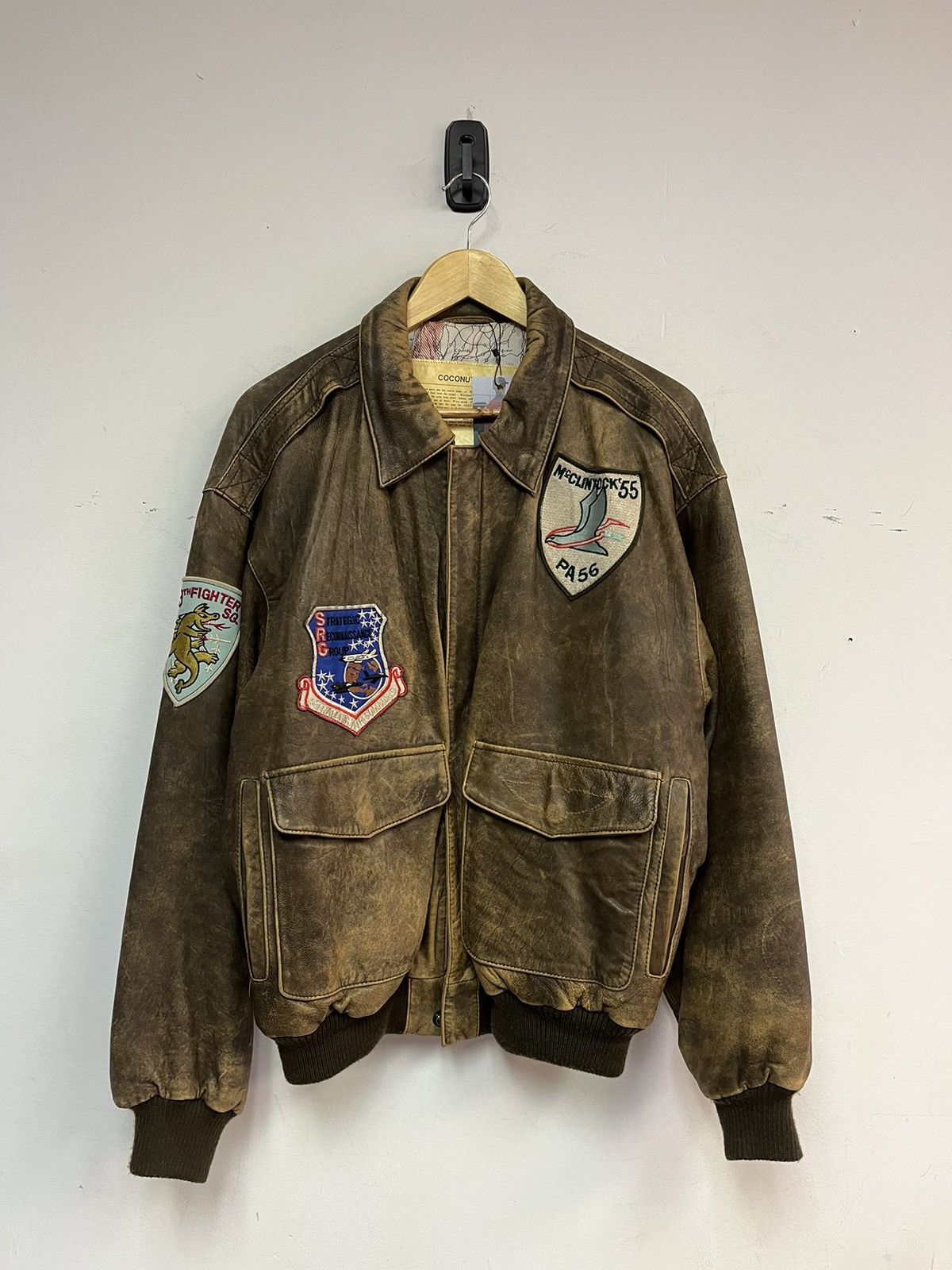 Vintage 80’s Coconut Club Leather Bomber Jacket Size US M / EU 48-50 / 2 - 1 Thumbnail