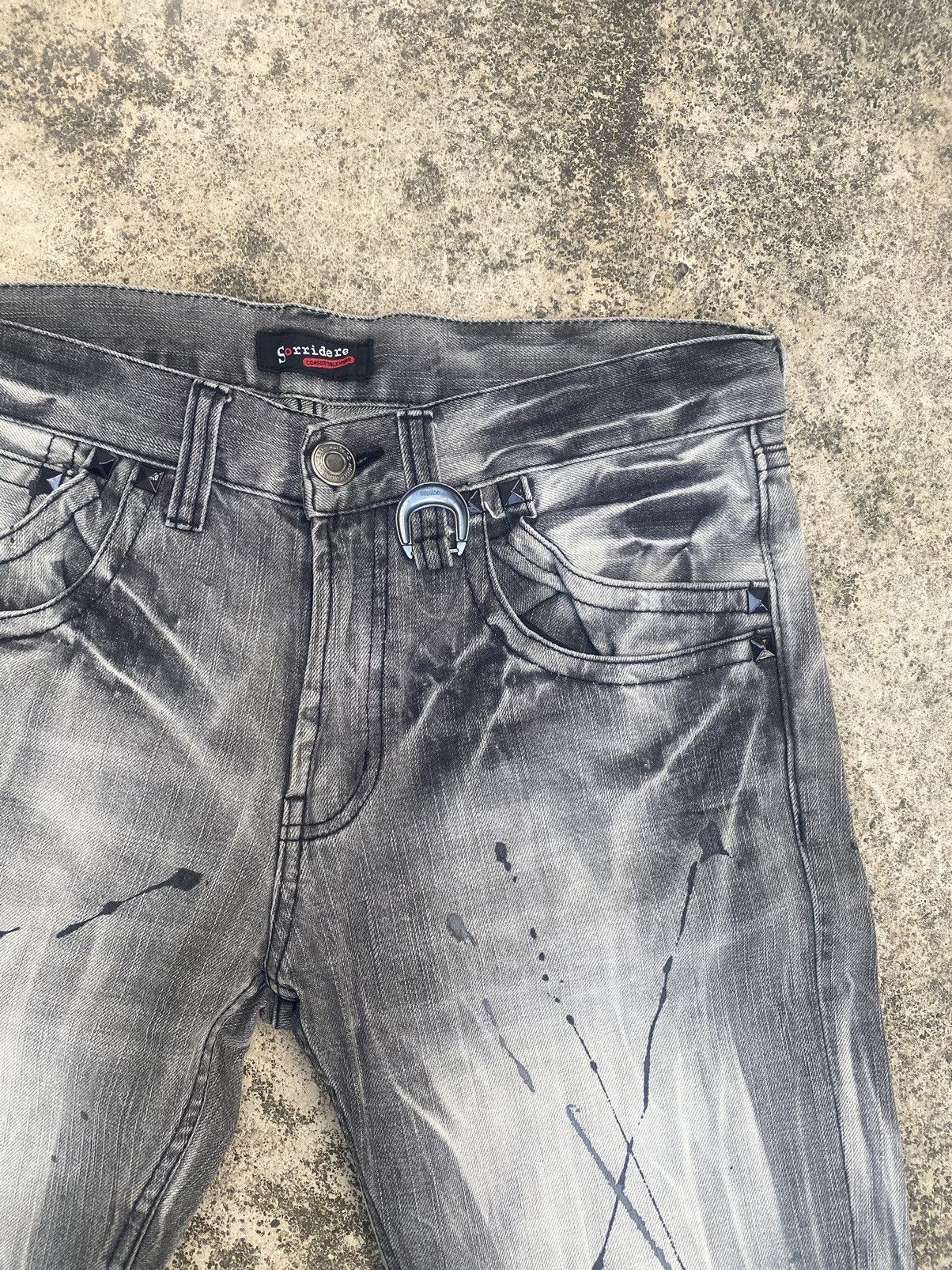 If Six Was Nine × Japanese Brand Flare Jeans Sorridere Honeycomb Painted Splash Size US 32 / EU 48 - 9 Thumbnail