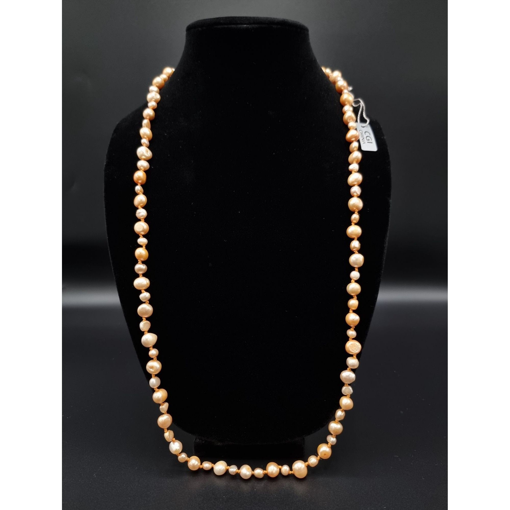 Vintage CGI Freshwater Pearl Long Necklace Hand-Knotted Natural Irid Size ONE SIZE - 2 Thumbnail