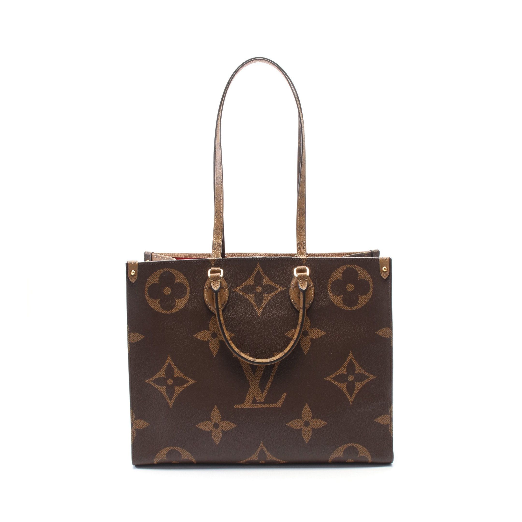 Louis Vuitton On-The-Go Gm Monogram Giant Reverse Shoulder Bag Tote Brown Beige, Women's