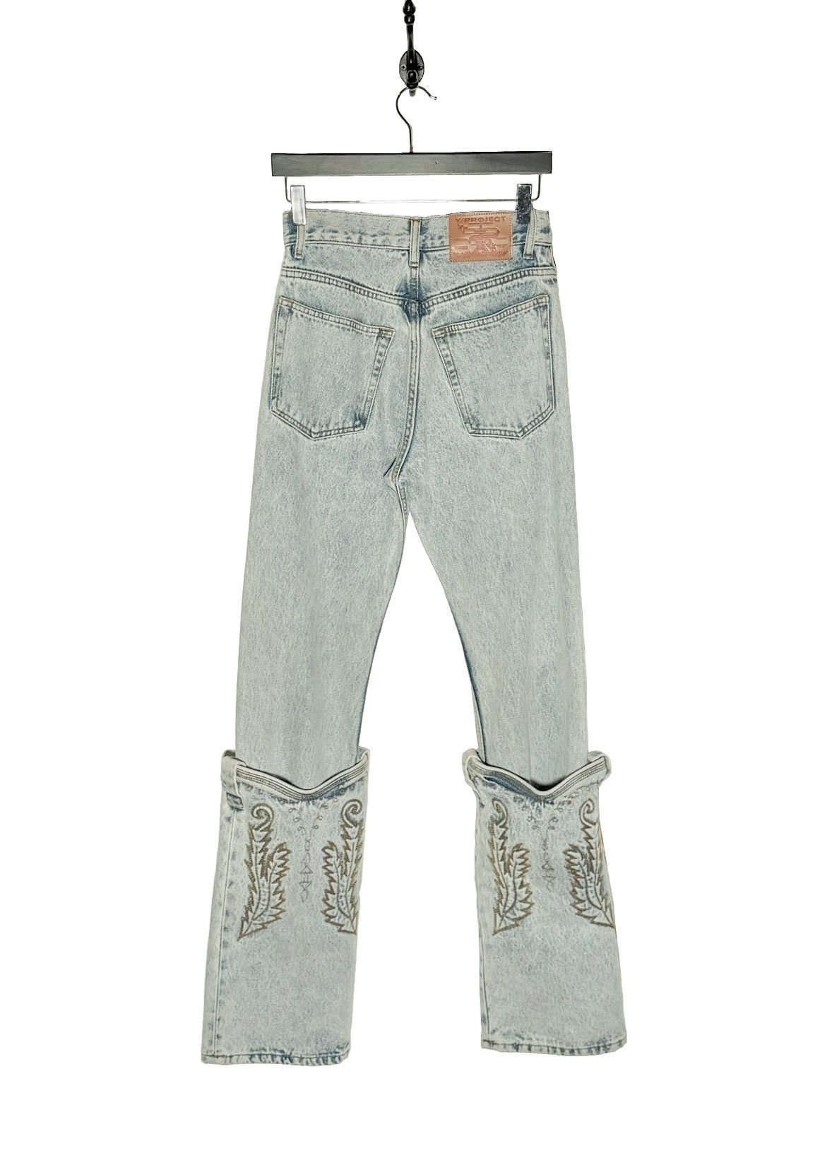 Y/Project Y/Project Washed Blue Cowboy Cuffed Jeans Size 24" / US 00 / IT 34 - 4 Thumbnail