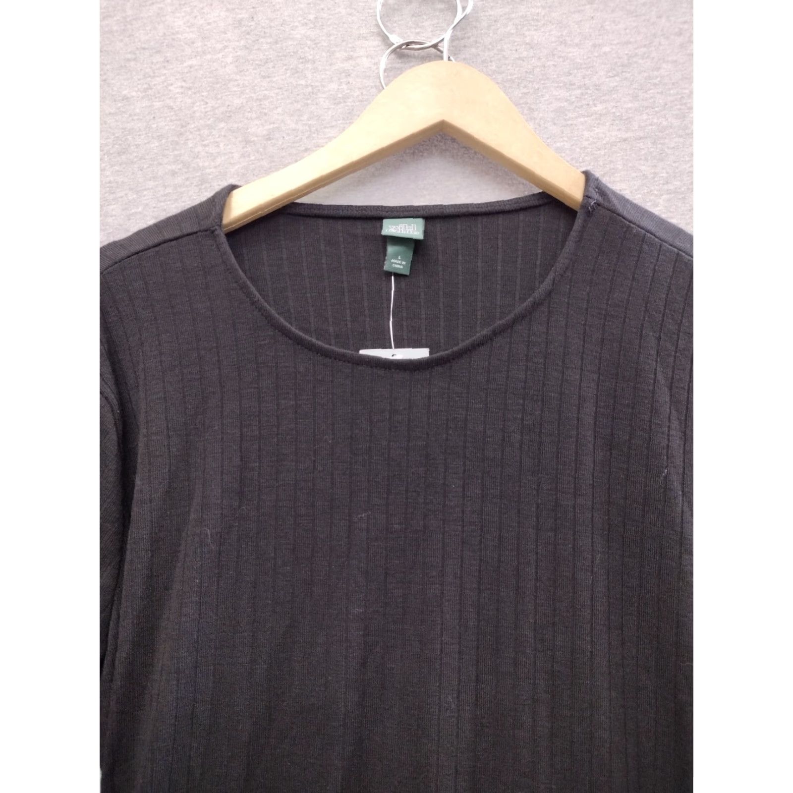 Vintage Wild Fable Dress Womens Black Long Sleeve Ribbed Midi Cut Out Back Size L Size L / US 10 / IT 46 - 6 Thumbnail