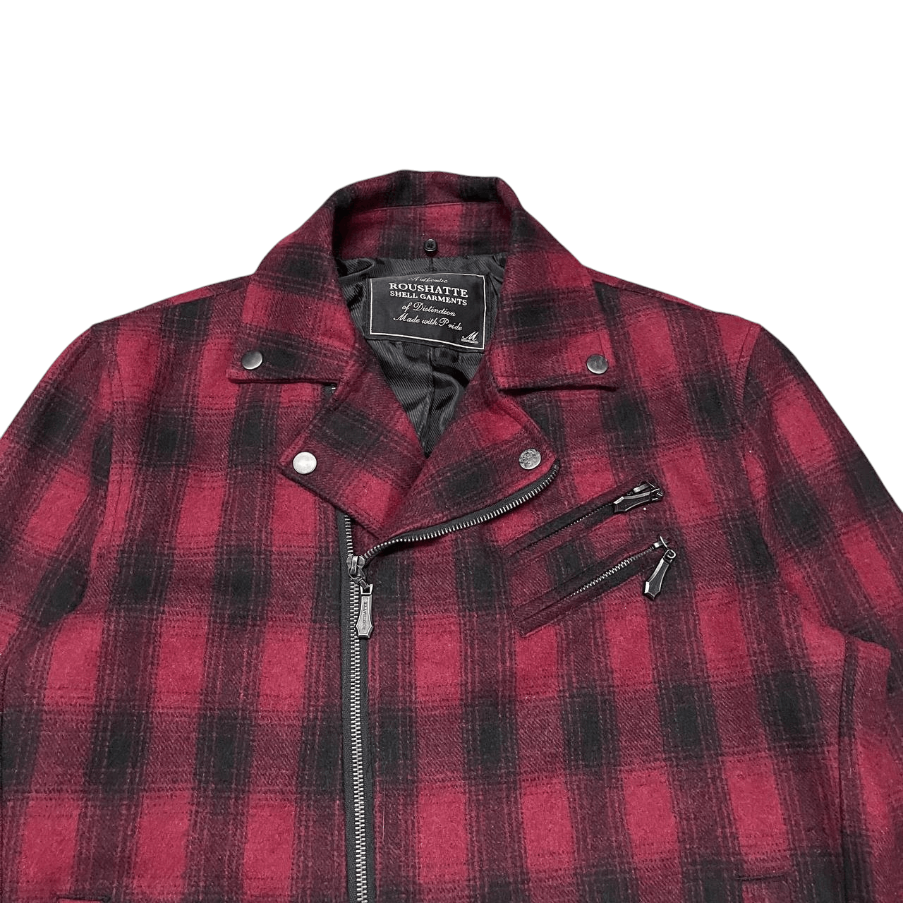 Japanese Brand Vintage Roushatte Shadow Plaid Wool Rider Jacket Size US M / EU 48-50 / 2 - 2 Thumbnail