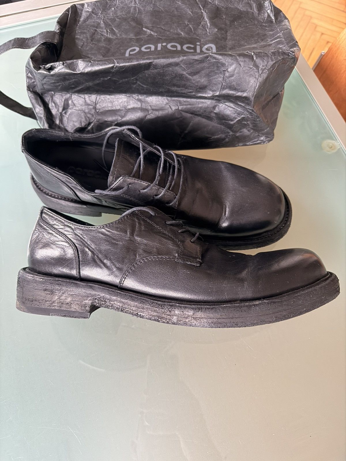 Other Paracia Mid-Heel Derby – Washed Leather Black Size US 13 / EU 46 - 2 Thumbnail