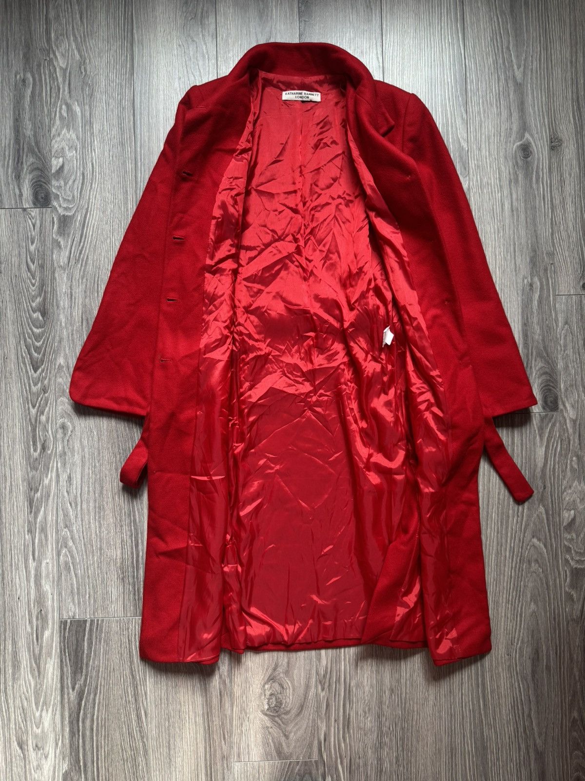 Katharine Hamnett London Vintage Katharine Hamnett London red wool belted coat 46 Size L / US 10 / IT 46 - 12 Thumbnail
