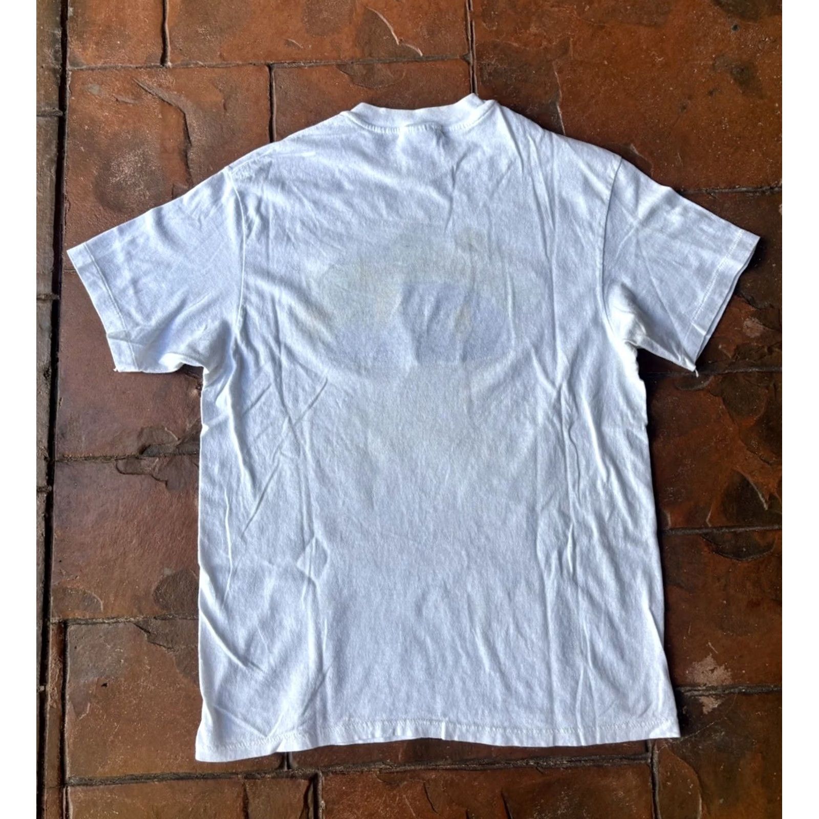 Hanes VINTAGE 80s New York Hudson River Souvenir T-Shirt Large 50/50 Cotton Hanes White Mens Short Sleeve Crew Neck Graphic Print Logo 70s 80s Size US L / EU 52-54 / 3 - 3 Thumbnail