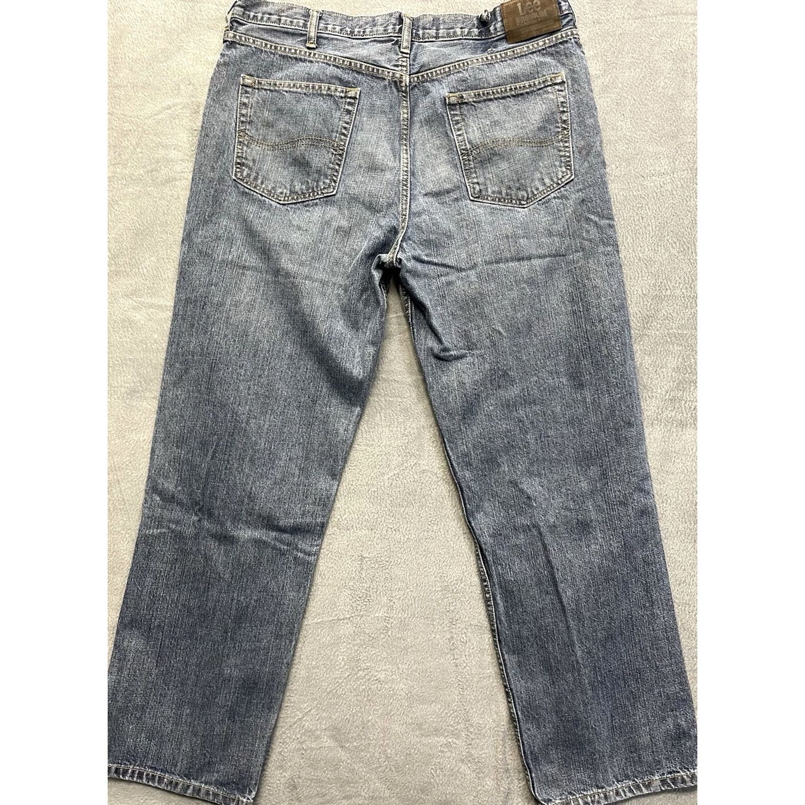 Lee Lee Jeans Mens 38 Blue Denim Size 38x33 Relaxed Straight Wash Distressed Baggy Size US 38 / EU 54 - 7 Thumbnail