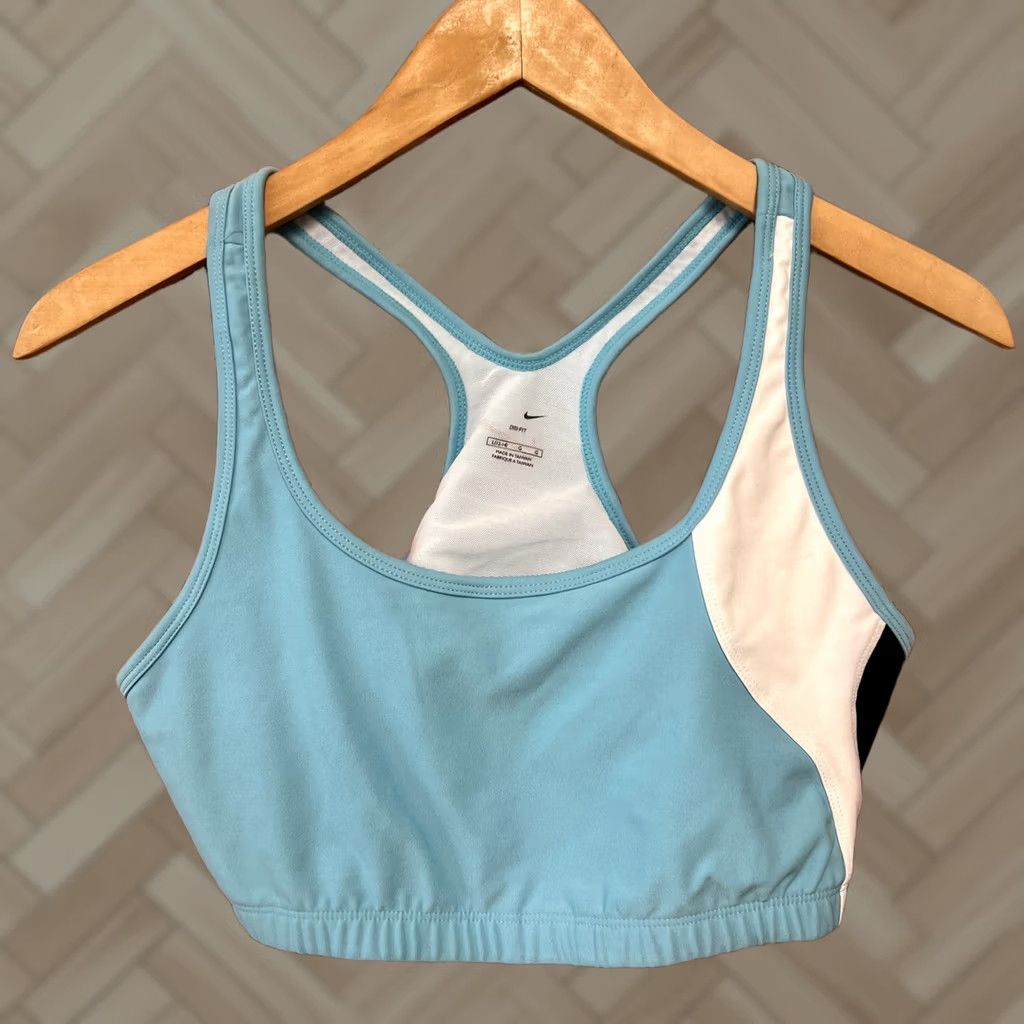 Nike Nike Womens Sports Bra L Racerback Blue Swoosh Size ONE SIZE - 1 Thumbnail
