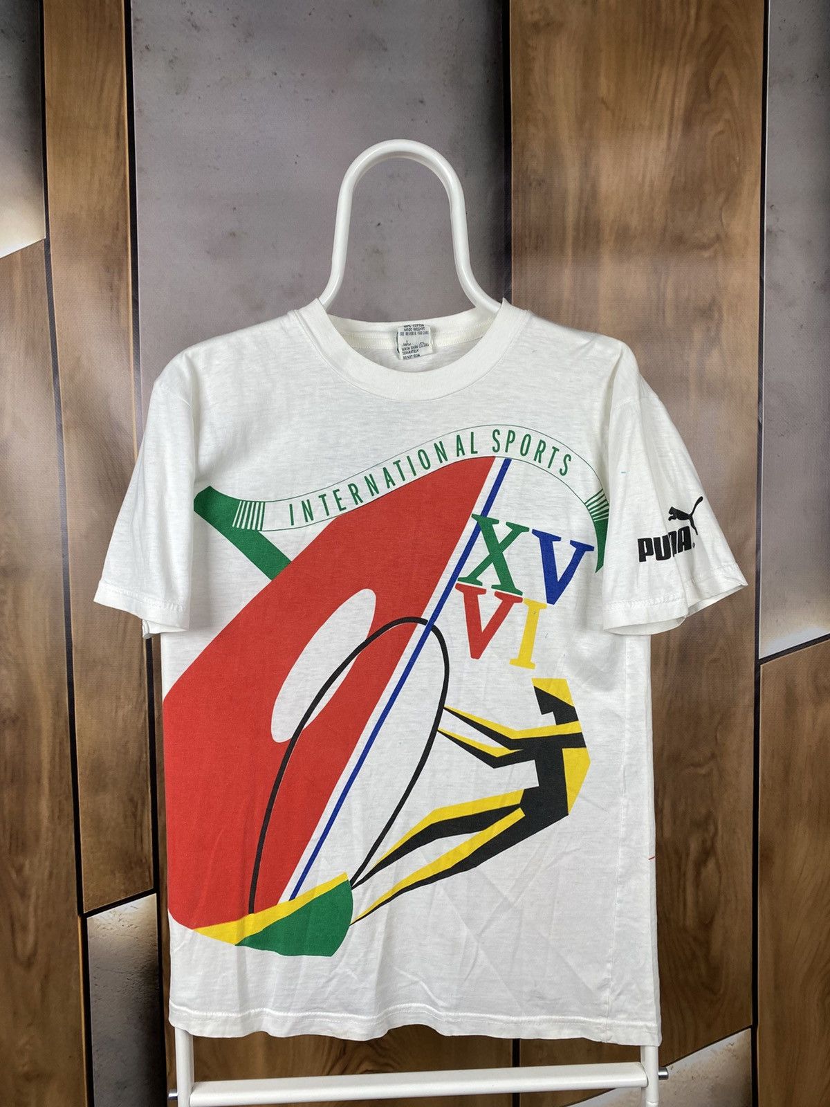 Puma 🕊️Vintage 1988 T-Shirt Puma International Sports Game Tee🕊️ Size US S / EU 44-46 / 1 - 1 Thumbnail