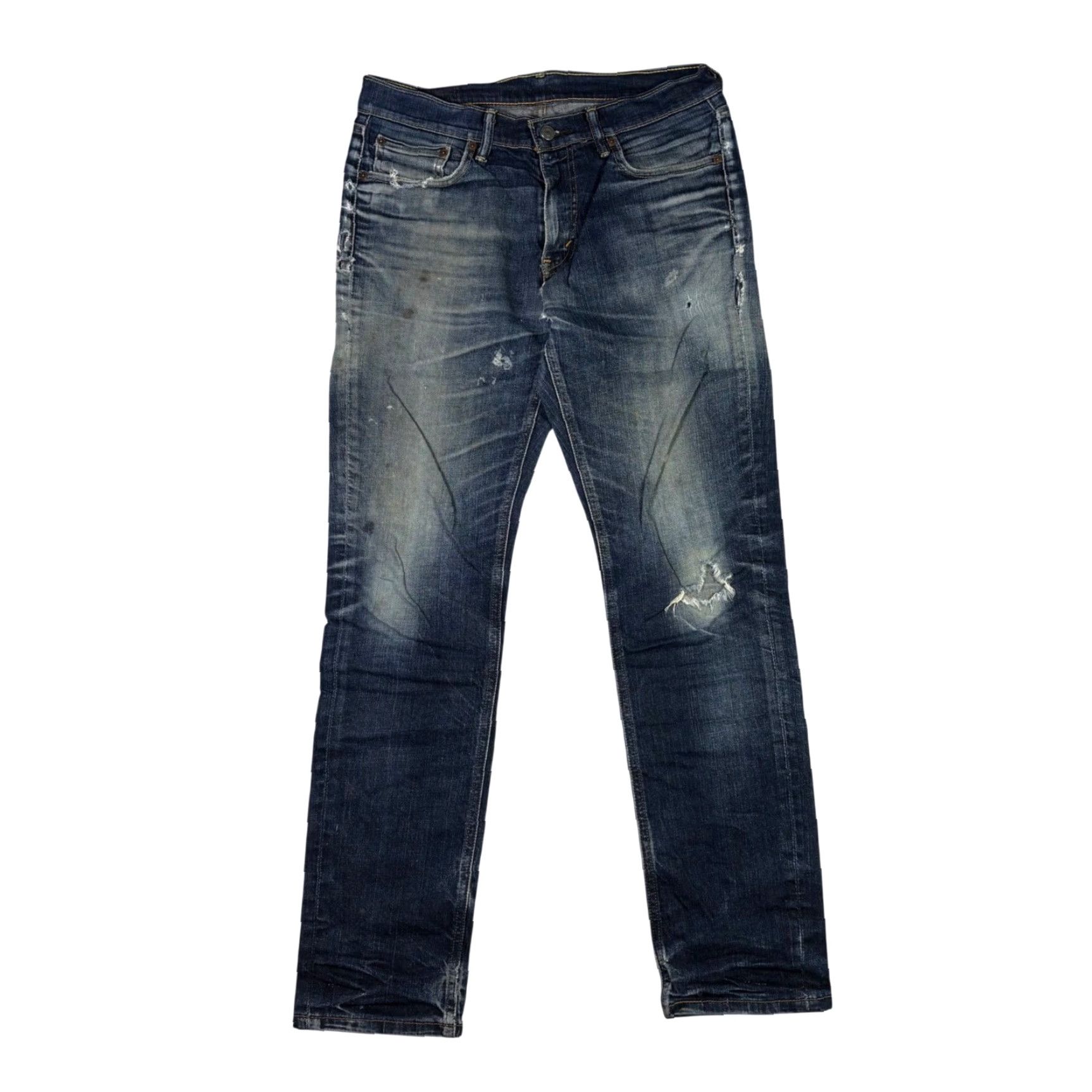 Levi's Levi's 541 Jeans Mens 32x32 Distressed Denim Athletic Tapered 5-Pocket Denim Pants Blue Vintage-Style Casual Pan ts Size US 32 / EU 48 - 2 Thumbnail