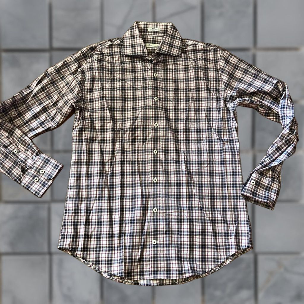 Peter Millar Peter Millar Shirt Mens Medium Plaid Long Sleeve Button Up Red Blue Size US M / EU 48-50 / 2 - 1 Thumbnail