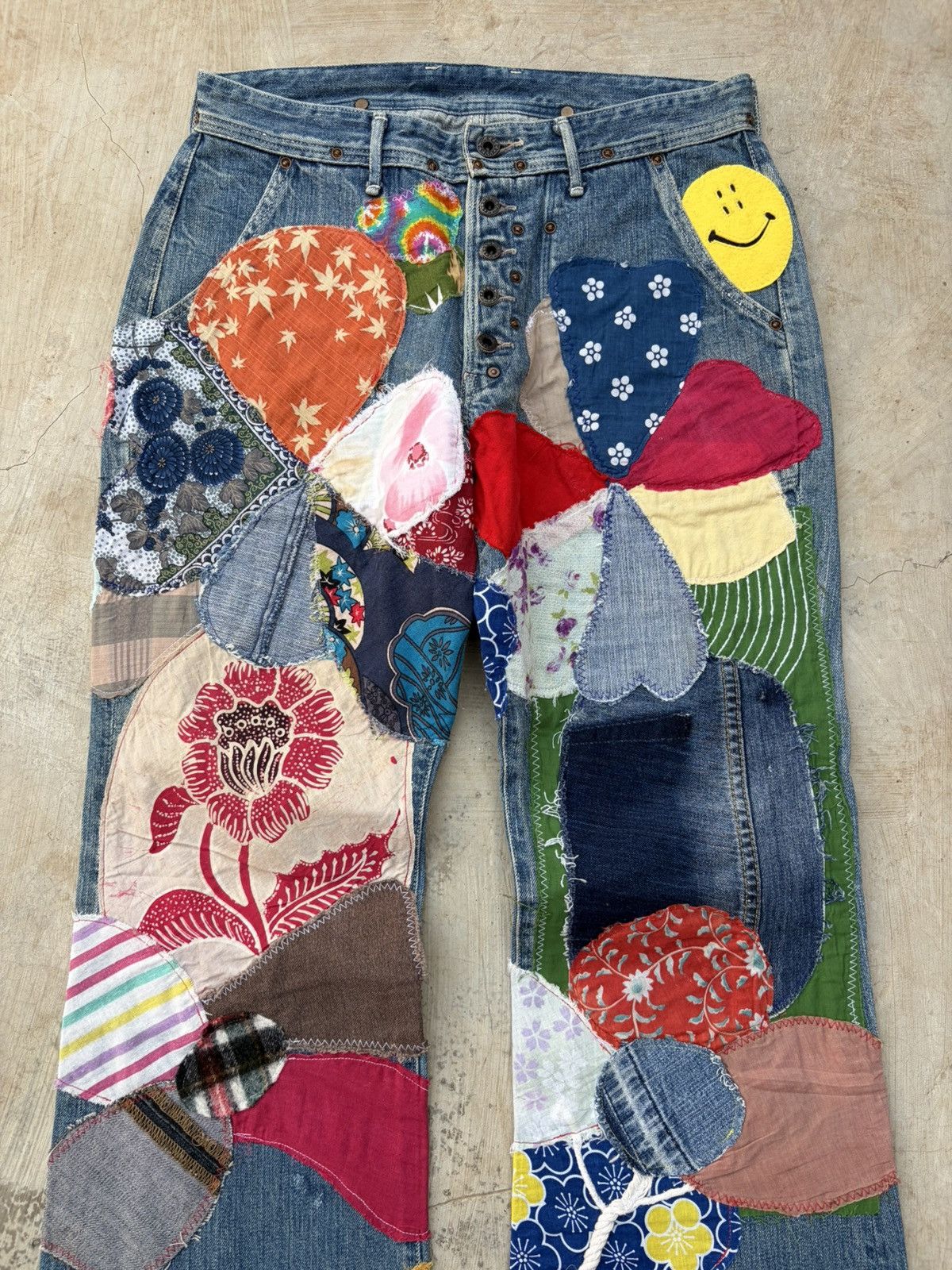 Kapital Archive 00s Kapital Kiro Hirata Patchwork Boro Flared Denim Size US 32 / EU 48 - 3 Thumbnail