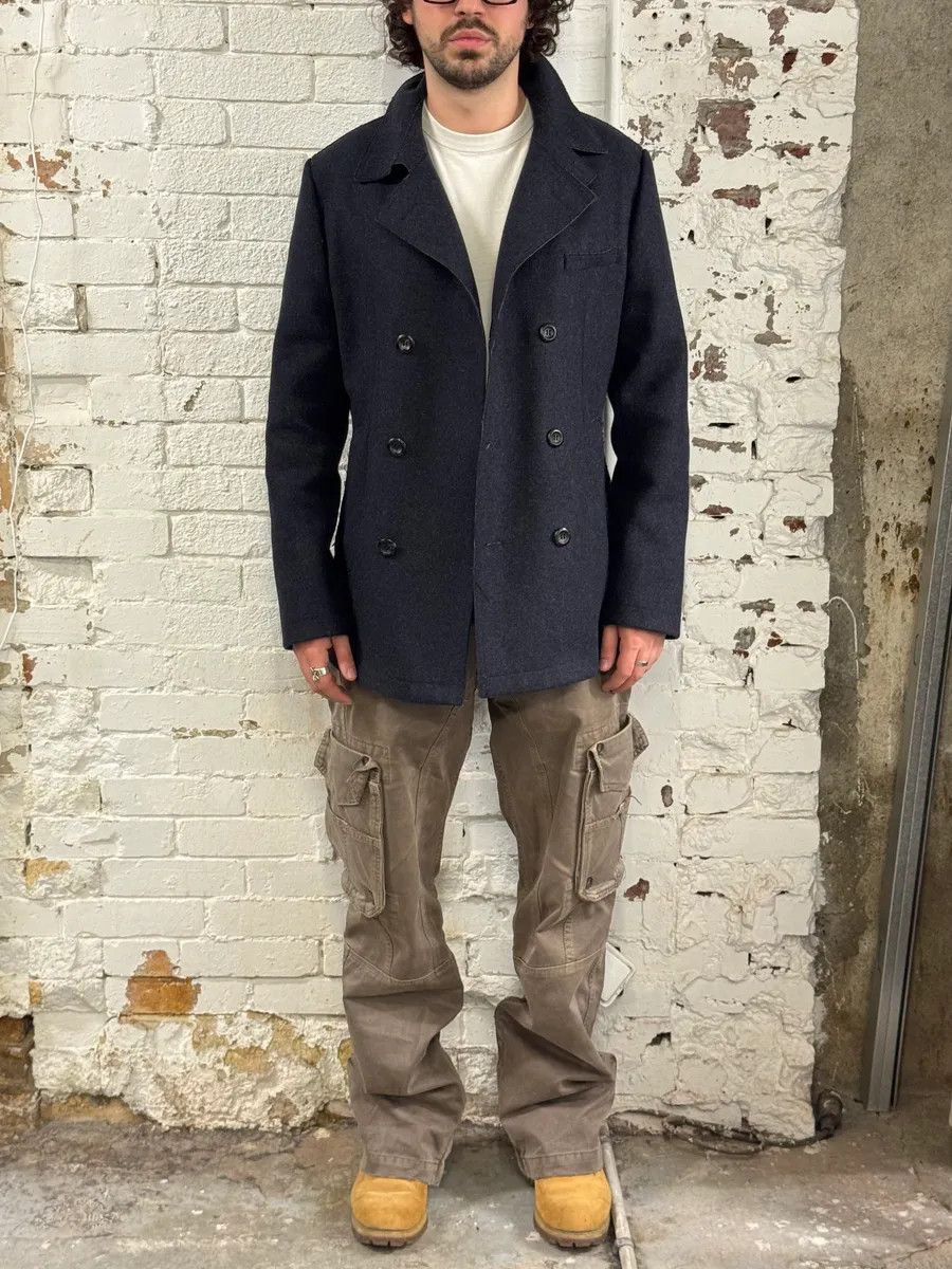 Emporio Armani AW2011 Emporio Armani Wool Navy Caban Jacket Size US L / EU 52-54 / 3 - 2 Thumbnail
