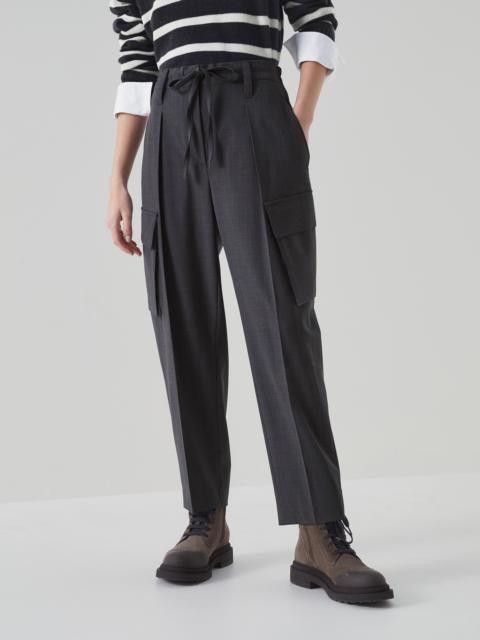 Brunello Cucinelli o1la1rc1a0325 Cargo Pants in Navy Size 30" / US 8 / IT 44 - 2 Thumbnail