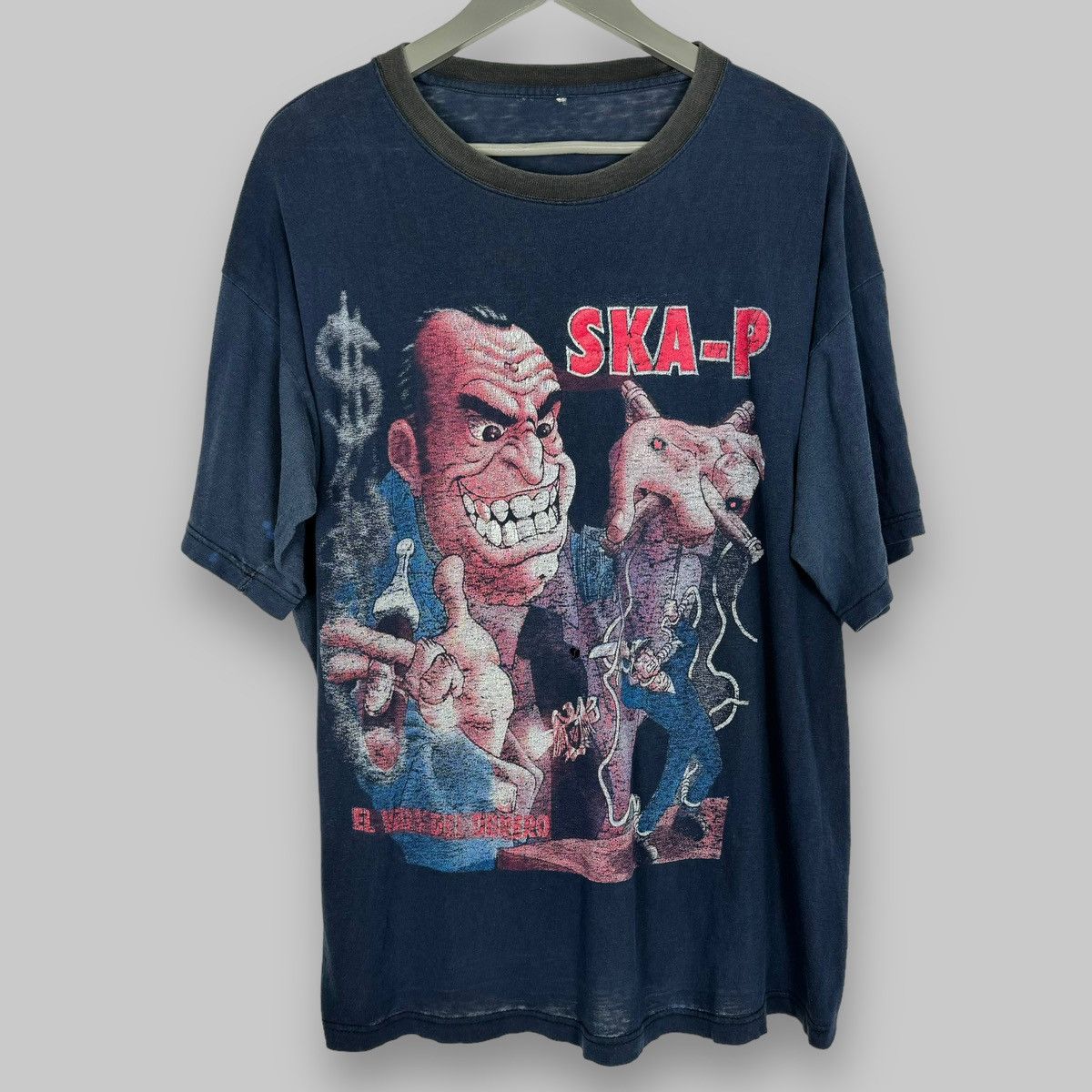 Band Tees Vintage 90s Ska-P ‘El Vals del Obrero’ Thrashed Euro T Shirt Size US XL / EU 56 / 4 - 1 Thumbnail
