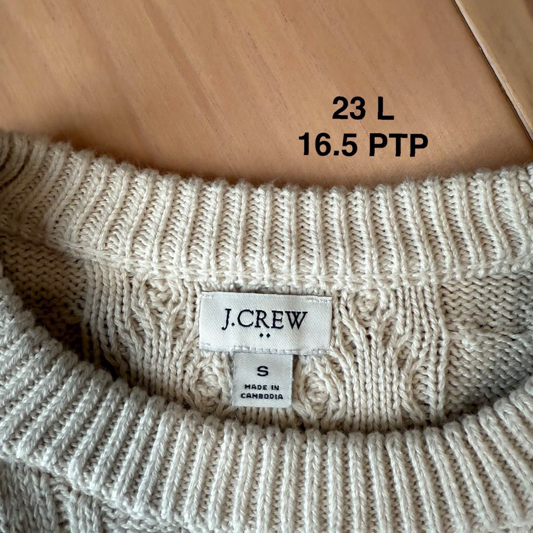 J.Crew J. Crew Fisherman Sweater Women's Small Cream Cotton Cable Knit Pullover Winter Size S / US 4 / IT 40 - 7 Thumbnail