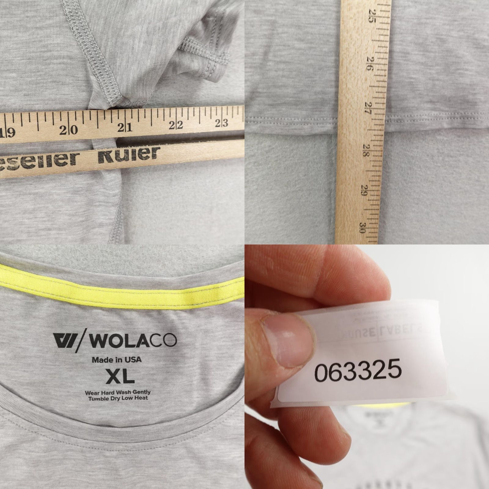 Vintage WOLACO Shirt Mens XL Gray Performance Lightweight Athletic Workout Gym Made USA Size US XL / EU 56 / 4 - 8 Thumbnail