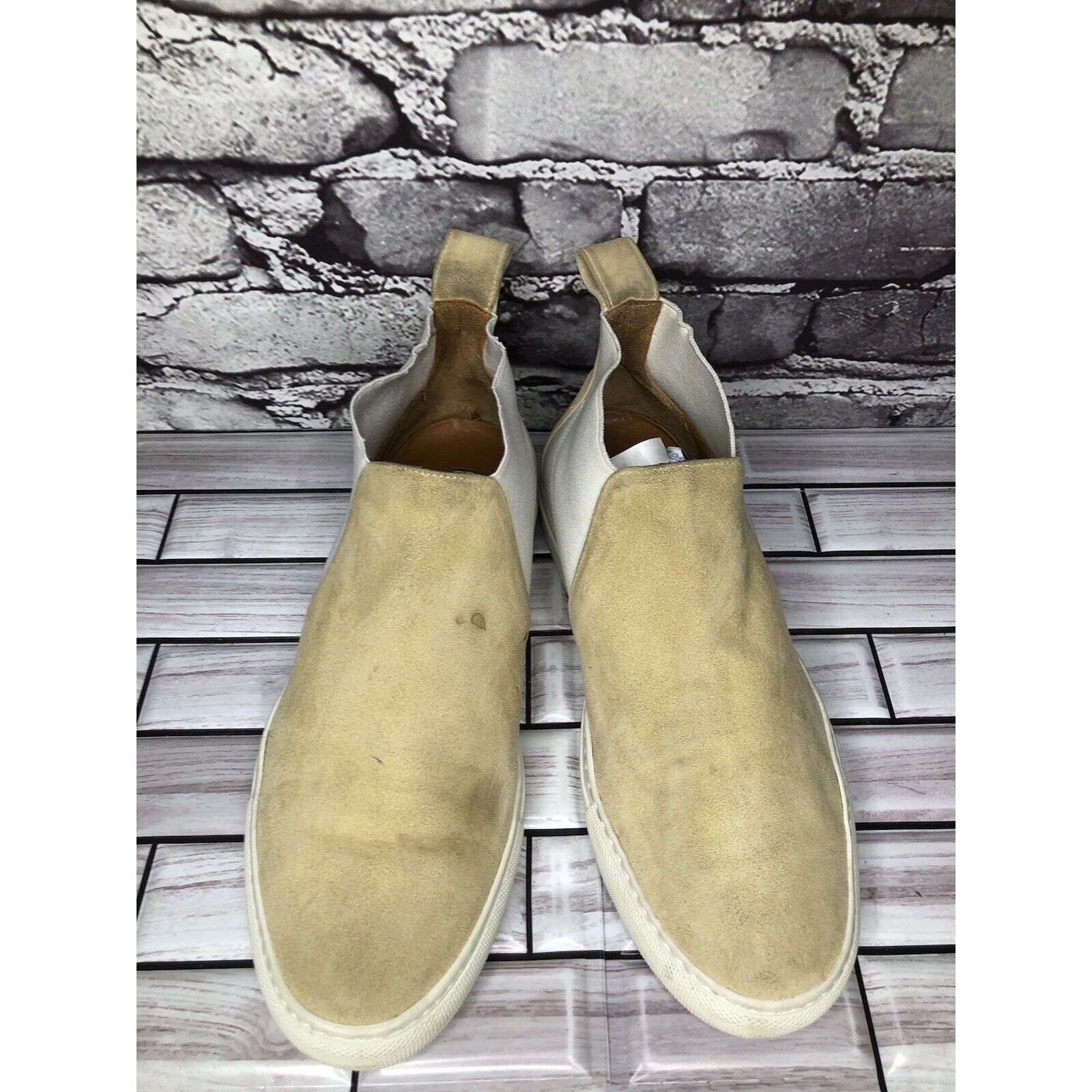 & Other Stories & Other Stories Beige Tan Suede White Textile Ankle Shoes Wo Size US 8 / IT 38 - 13 Thumbnail