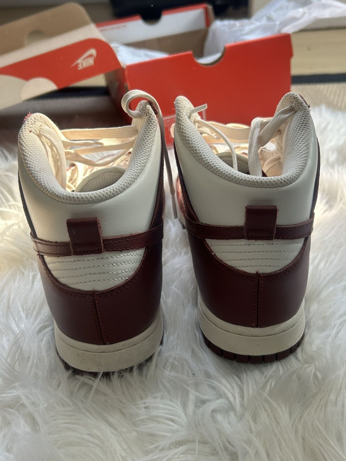 Nike Nike Dunk High - Sail and Team Red/Burgundy Size US 8.5 / IT 38.5 - 7 Thumbnail
