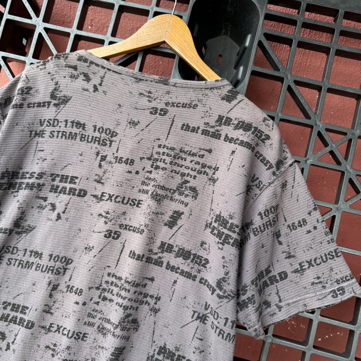 Japanese Brand Lace Tie Neck Excuses Overprint Printed Relaxed Hemp Tee Size US L / EU 52-54 / 3 - 13 Thumbnail