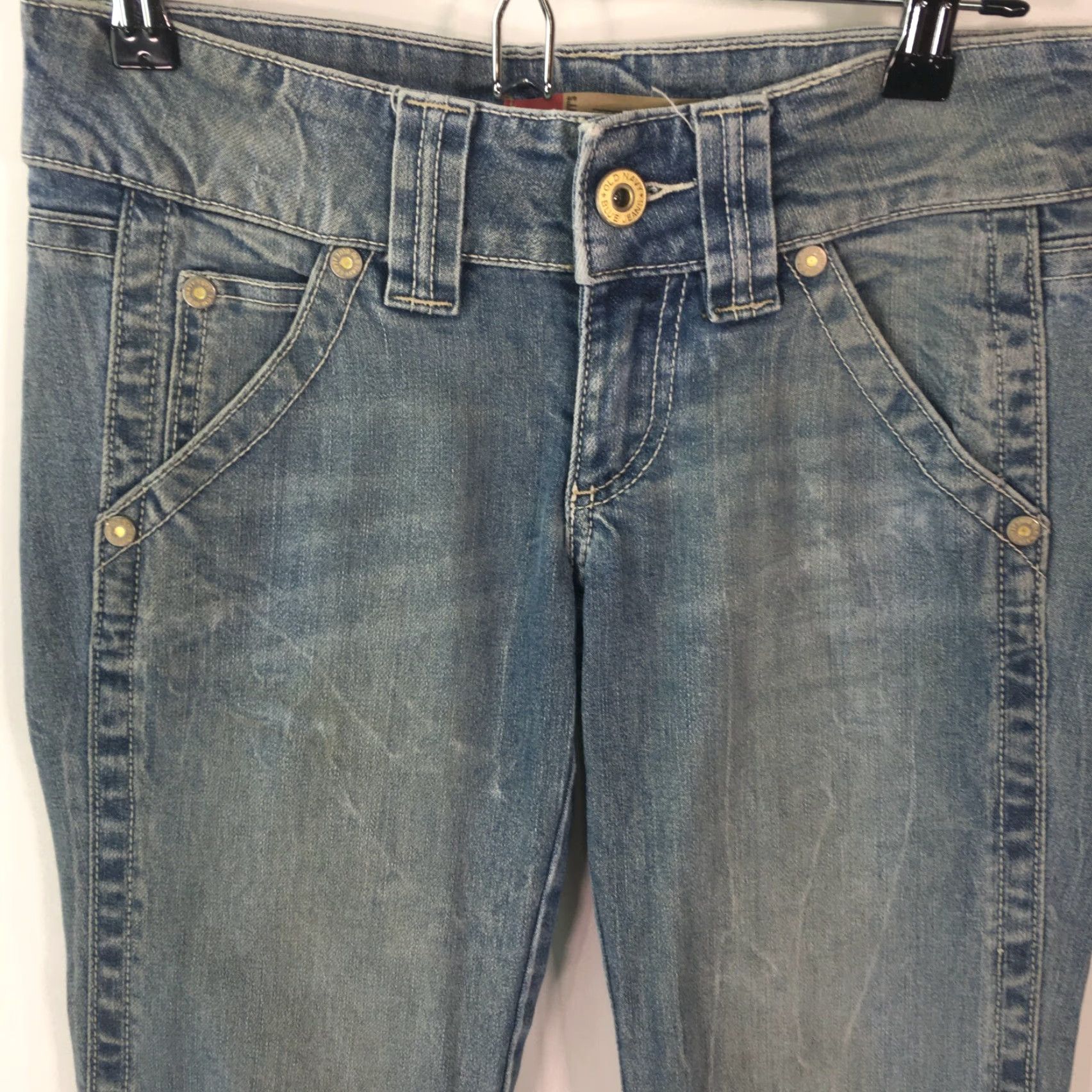 Old Navy Vintage Old Navy Women Cropped Denim Jeans Size 1 28x20 Ultra Low Rise Blue Stretch 2000s Size 25" / US 0 / IT 36 - 2 Thumbnail