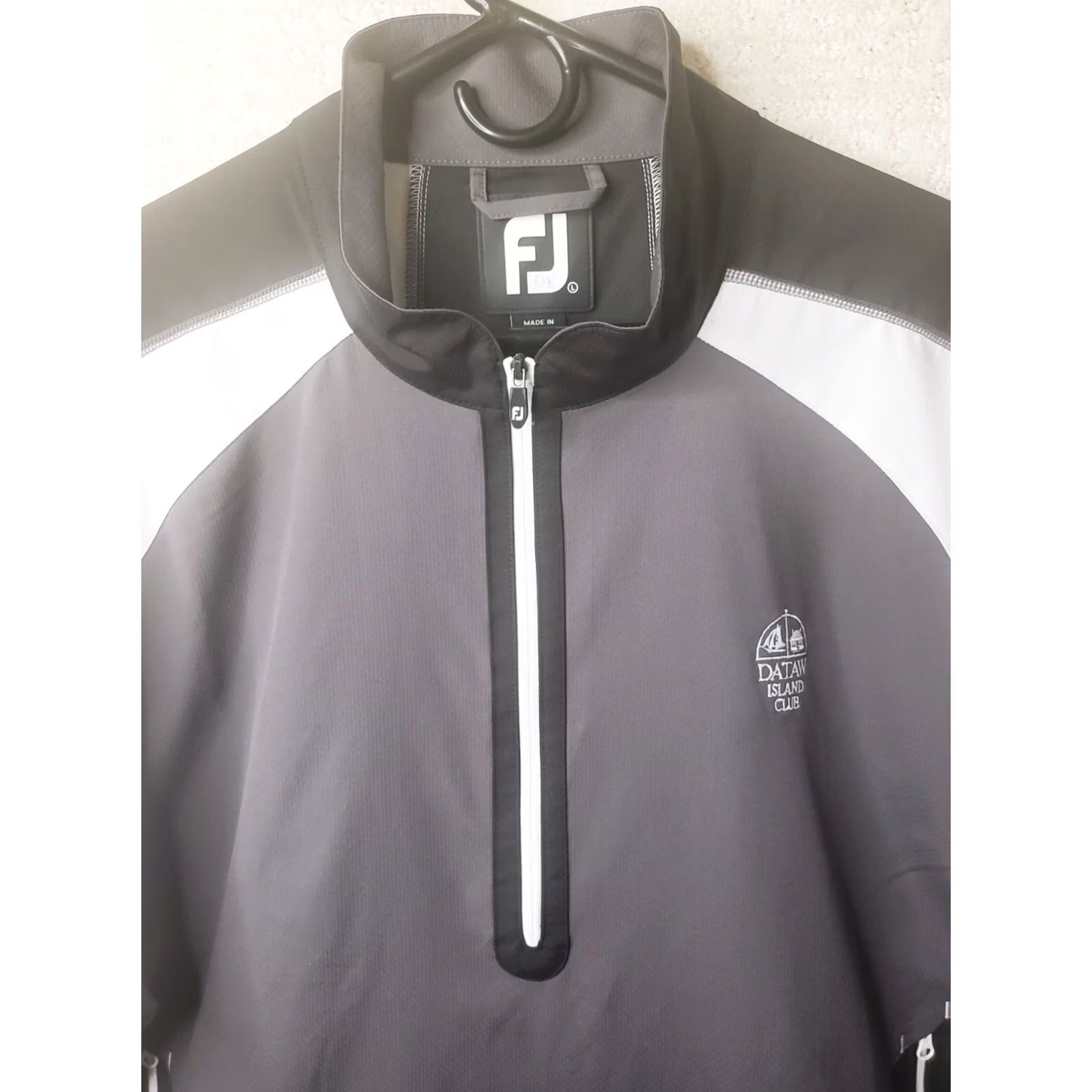 Footjoy Footjoy FJ Men's L Windbreaker Jacket Gray Black White S Sleeve Pockets 1/4 Zip Size US L / EU 52-54 / 3 - 3 Thumbnail