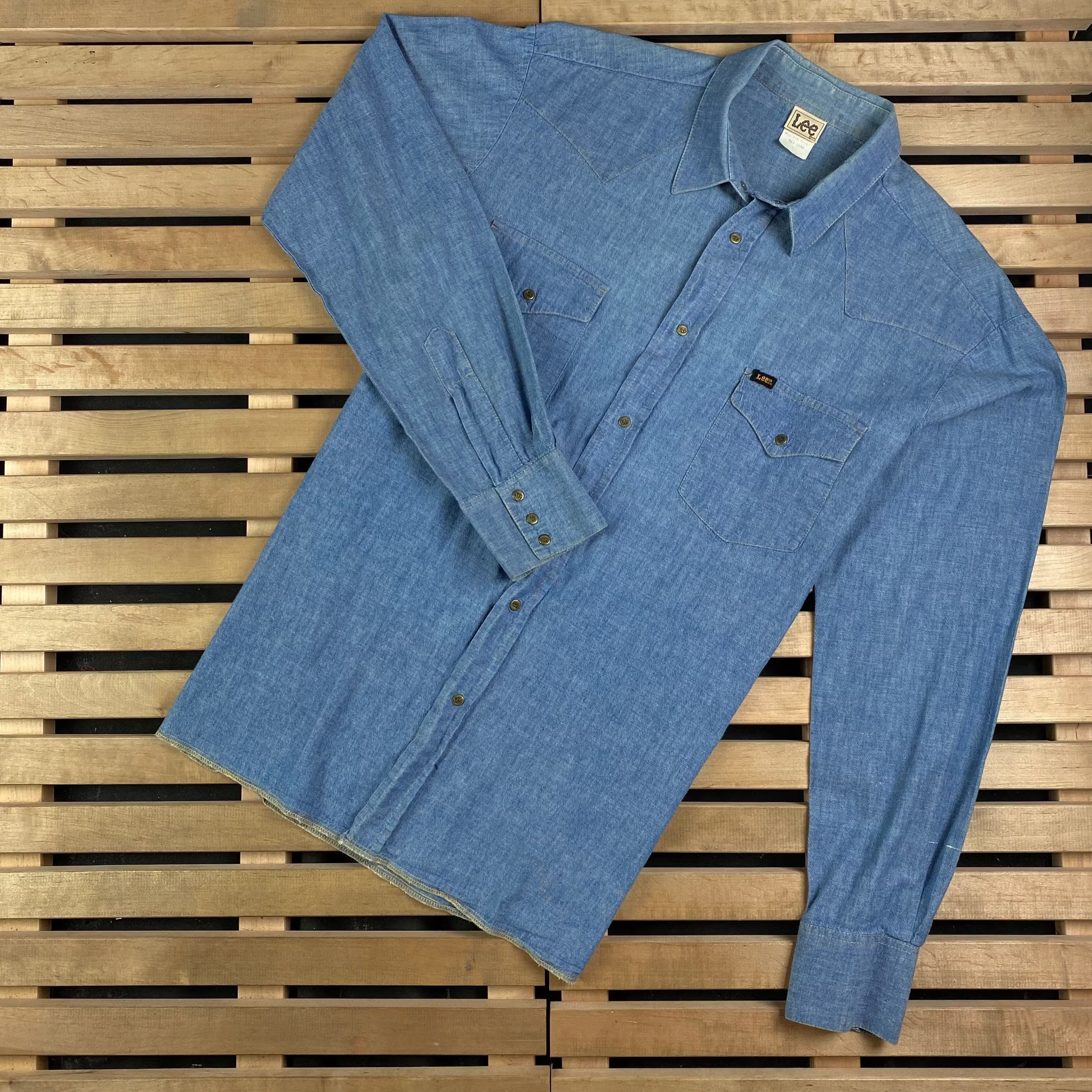 Lee × Vintage Mens Shirt Long Sleeve Lee Vintage Size L Size US L / EU 52-54 / 3 - 1 Thumbnail