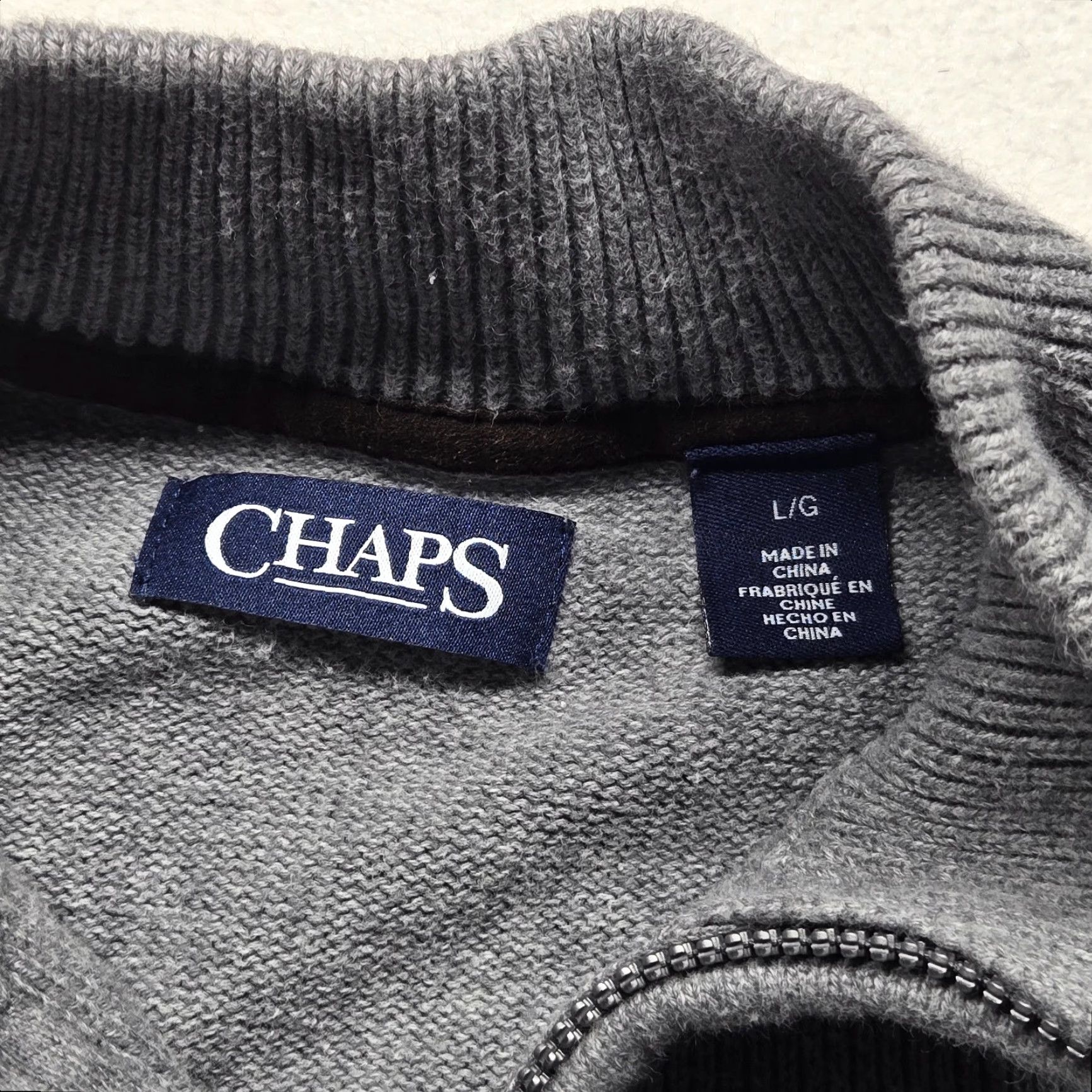 Chaps Chaps Gray Sweater Vest Adult Men's Large Casual Preppy Knit V-Neck Sleeveless with Pockets Size US L / EU 52-54 / 3 - 3 Thumbnail