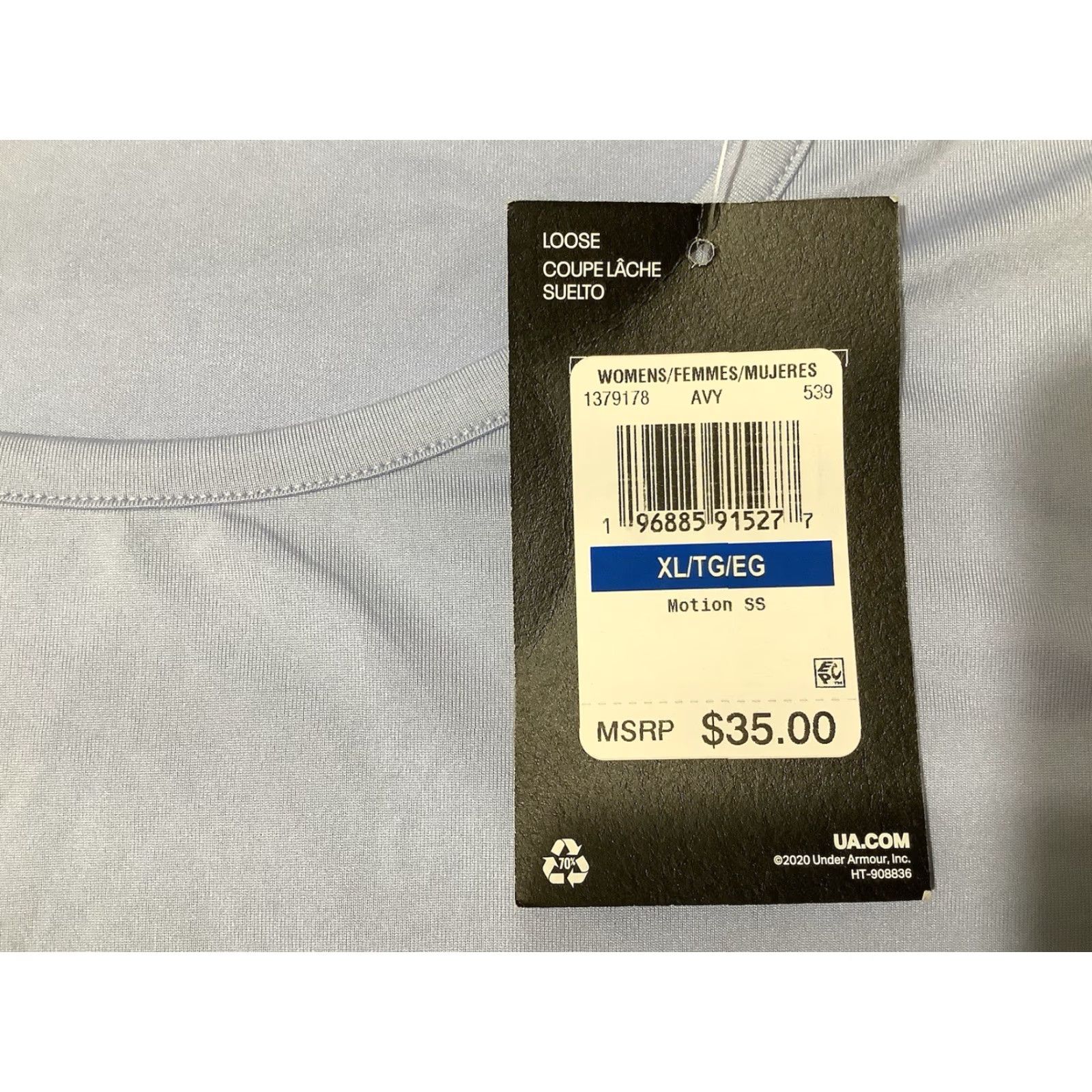 Under Armour Under Armour Shirt Womens XL Purple Motion SS Athletic Loose Fit Performance Tee Shirt Cropped Logo Womens Adults Slim? Size XL / US 12-14 / IT 48-50 - 3 Thumbnail