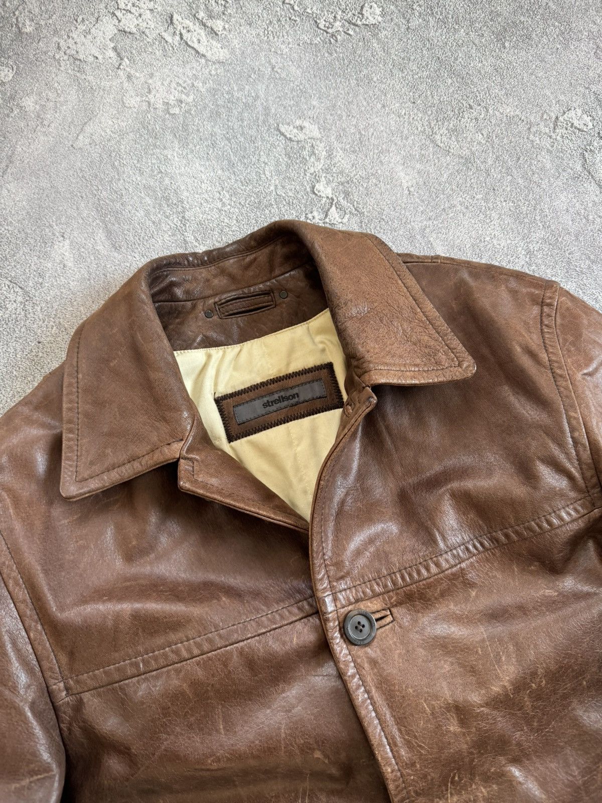 Strellson × Vintage Stellson Leather M aviator bomber pilot jacket coat brown Size US S / EU 44-46 / 1 - 4 Thumbnail