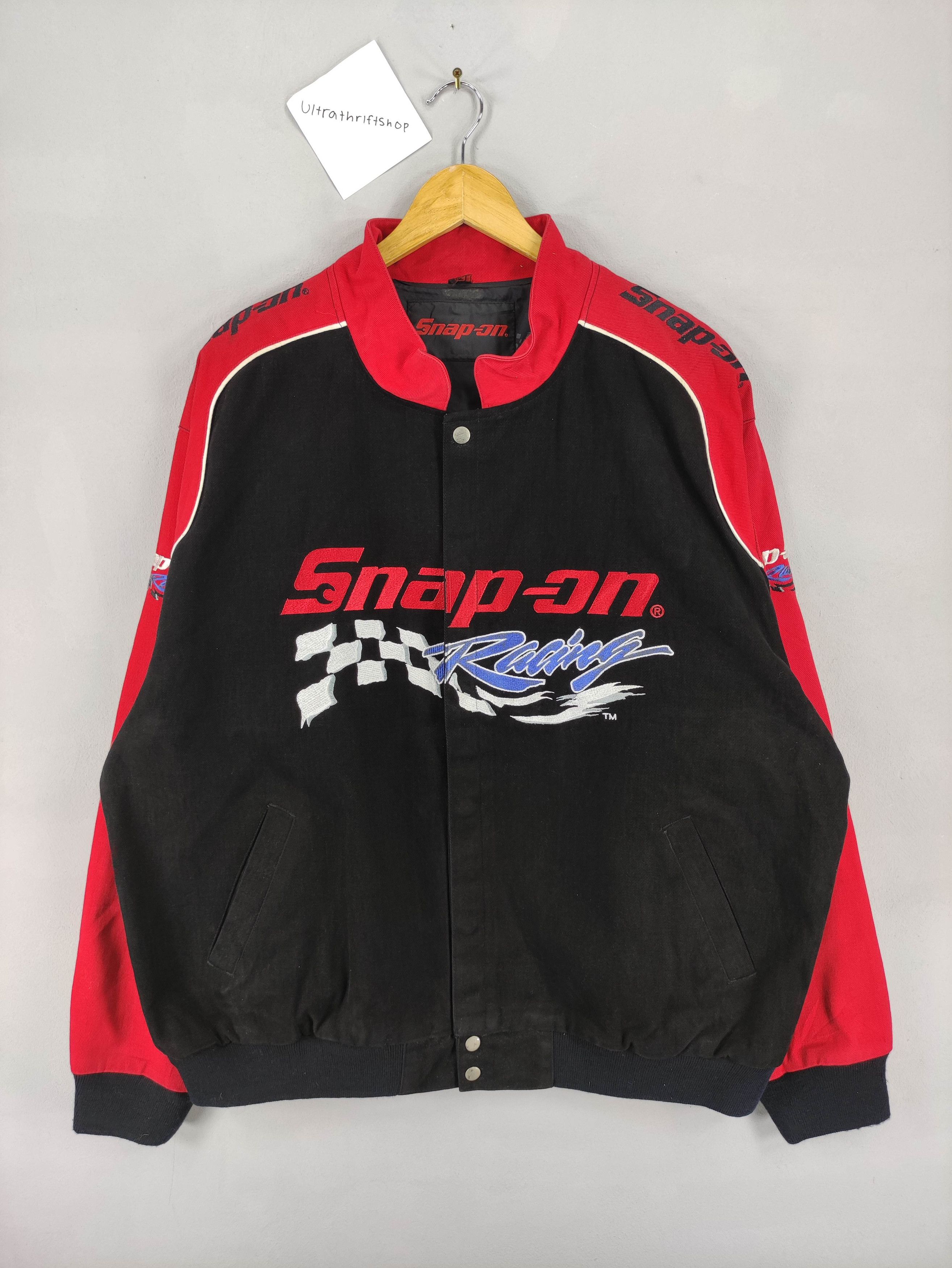 Vintage Vintage Snap On Varsity Jacket Snap Button Size US XL / EU 56 / 4 - 1 Thumbnail