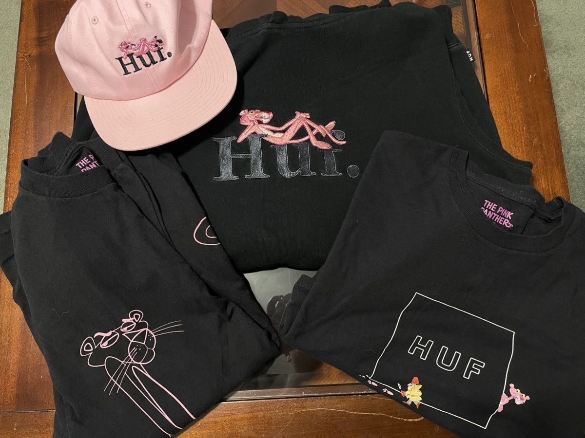 Huf HUF x Pink Panther 2 shirts 1 hoodie 1 hat Grailed