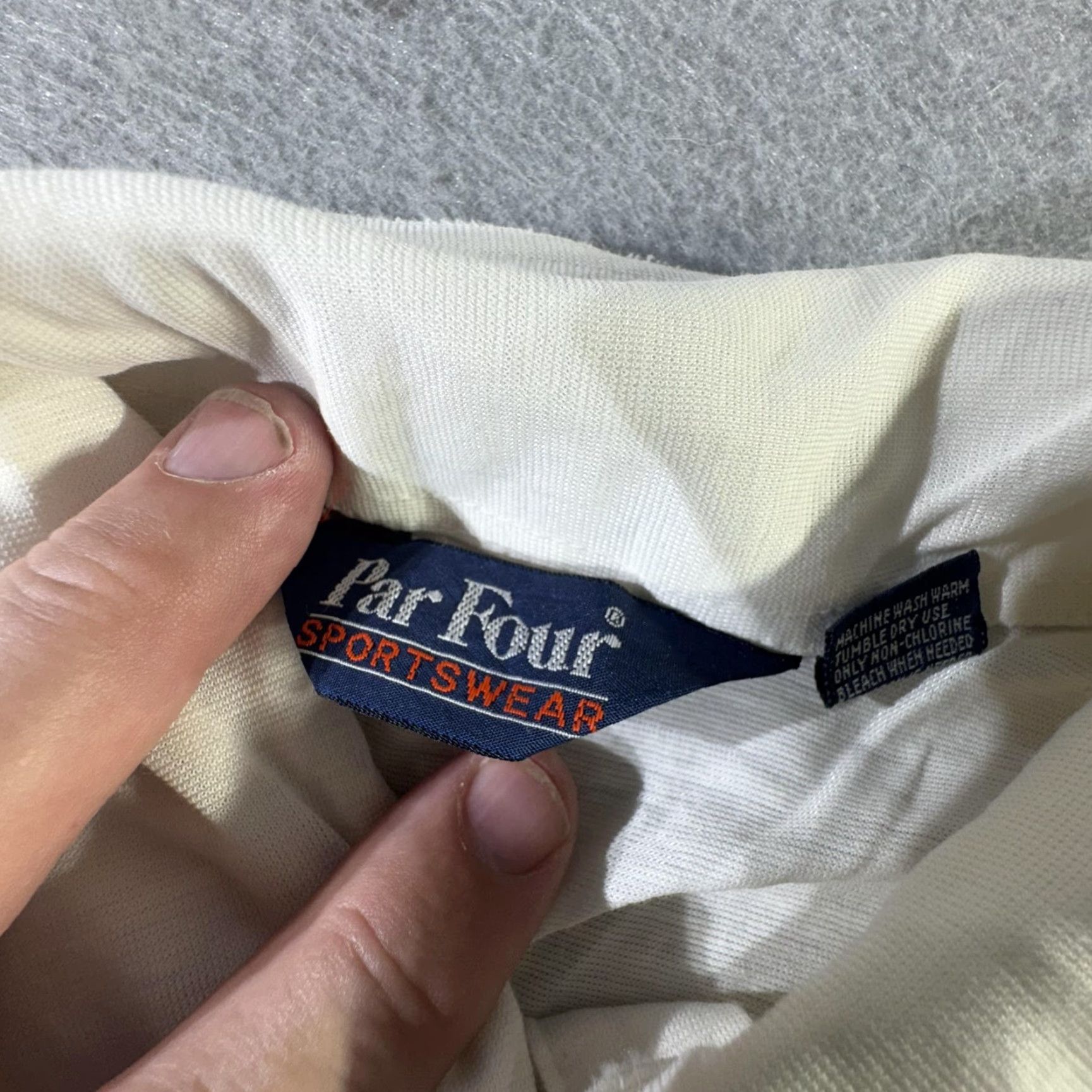 Vintage VINTAGE Par Four Polo Shirt Mens L White Short Sleeve Golf Pocket Button Sportswear Size US L / EU 52-54 / 3 - 7 Thumbnail