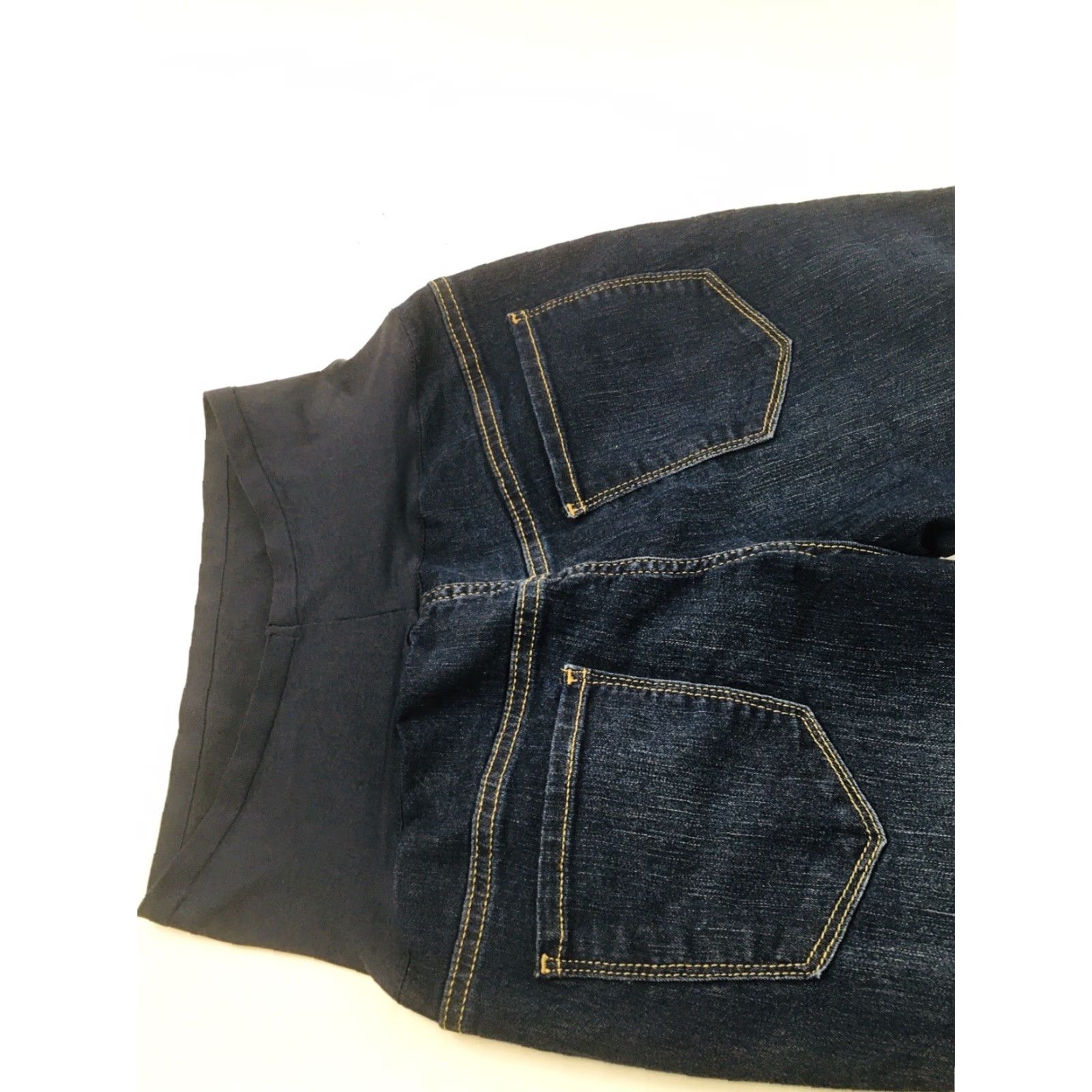 Old Navy Old Navy Jeans Size 6 Dark Blue Maternity Full Panel Skinny Straight Leg Pockets Size 28" / US 6 / IT 42 - 4 Thumbnail