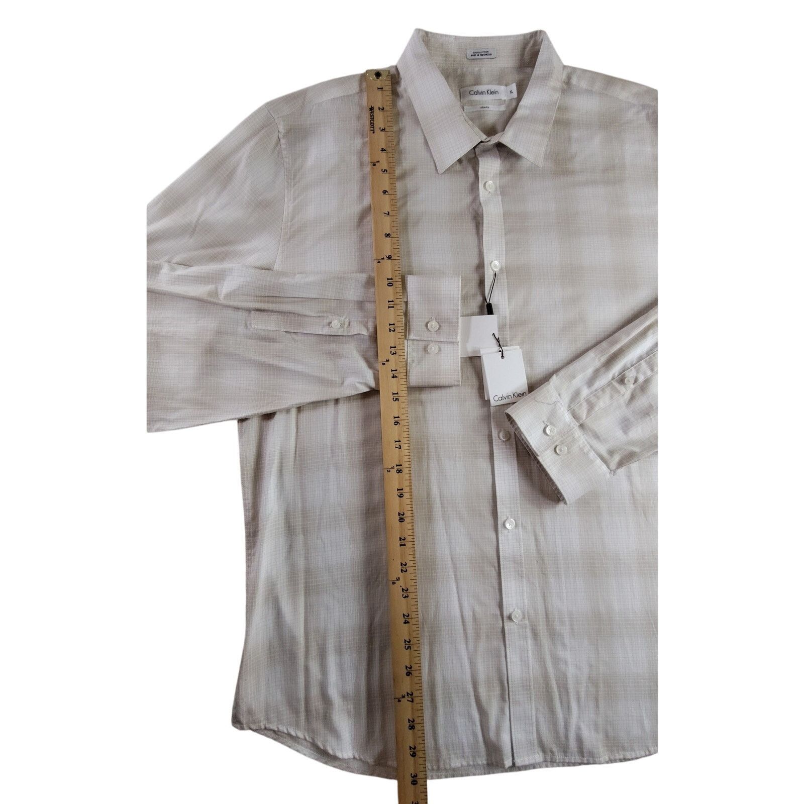 Calvin Klein Calvin Klein Slim Fit Button Up Shirt NWT Silver Birch XL Size US XL / EU 56 / 4 - 3 Thumbnail