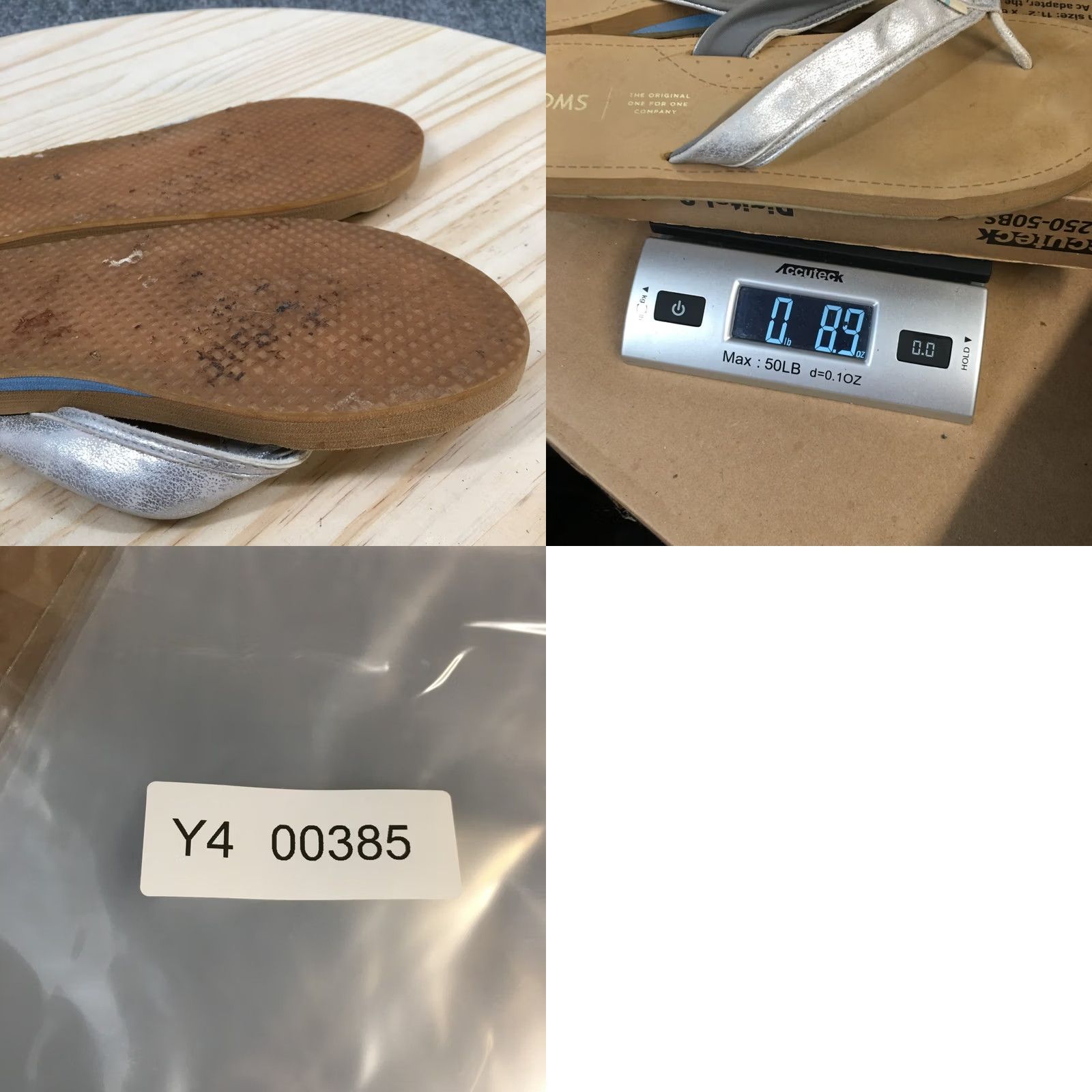 Toms TOMS Sandals Womens 8 Flip Flop Silver Toe-Post Comfort Casual Flat Shoes Size M / US 6-8 / IT 42-44 - 10 Thumbnail