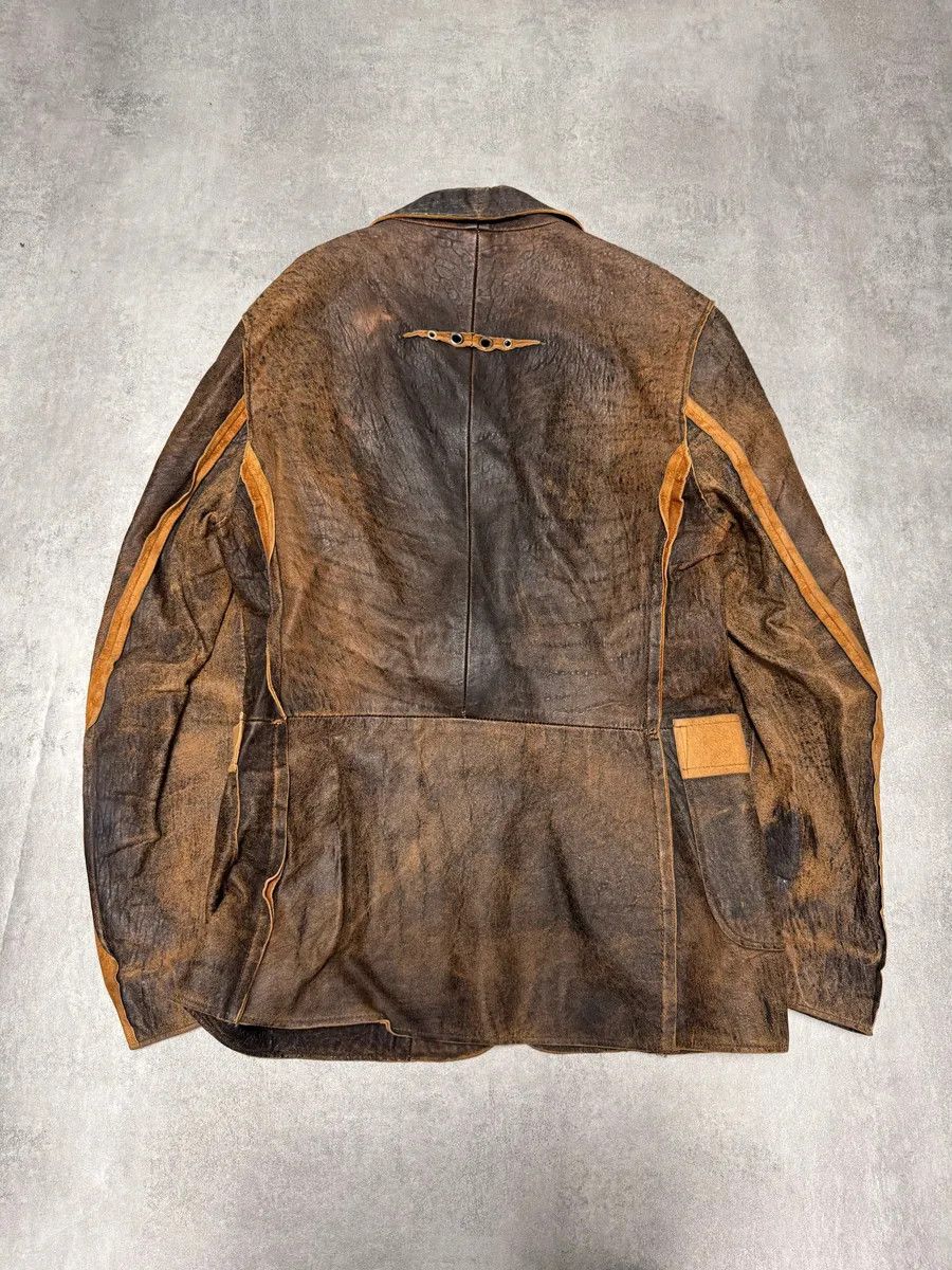 Just Cavalli × Vintage 2000s Cavalli Raw Brown Leather Suit Jacket Size US S / EU 44-46 / 1 - 5 Thumbnail