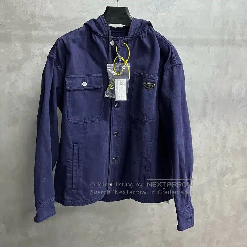 Prada Prada Blue Denim Hooded Jacket. Size US XS / EU 42 / 0 - 1 Thumbnail